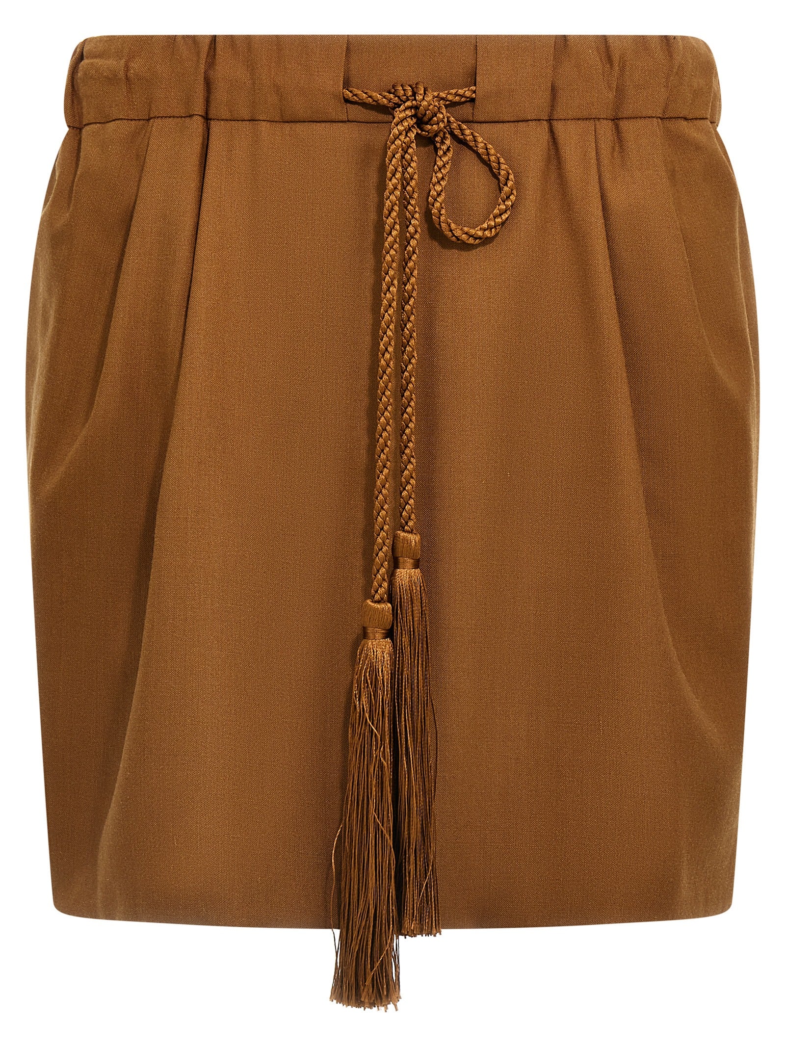 Max Mara Brown Virgin Wool Long Skirt