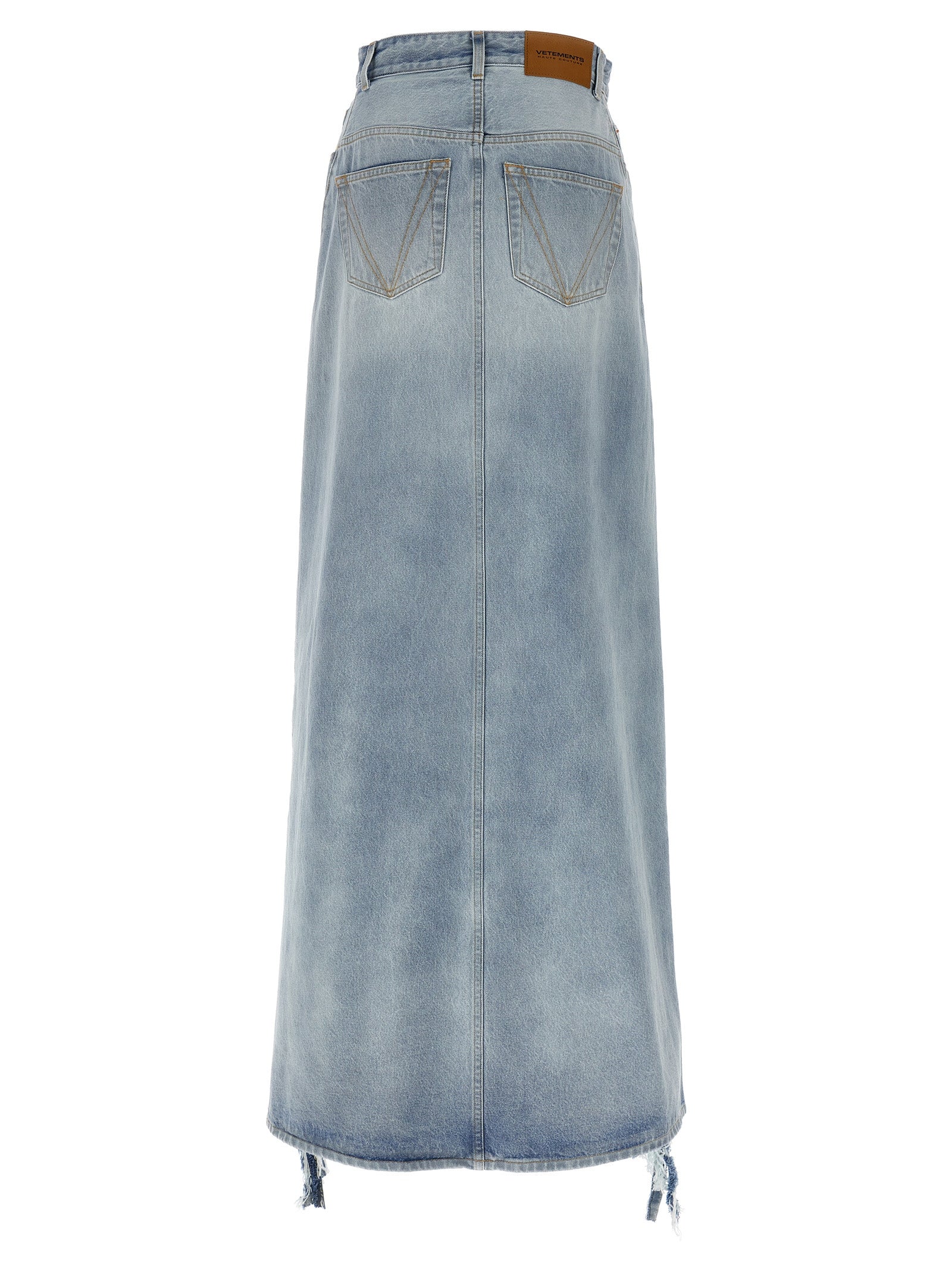 Vetements Blue Cotton Mini Skirt