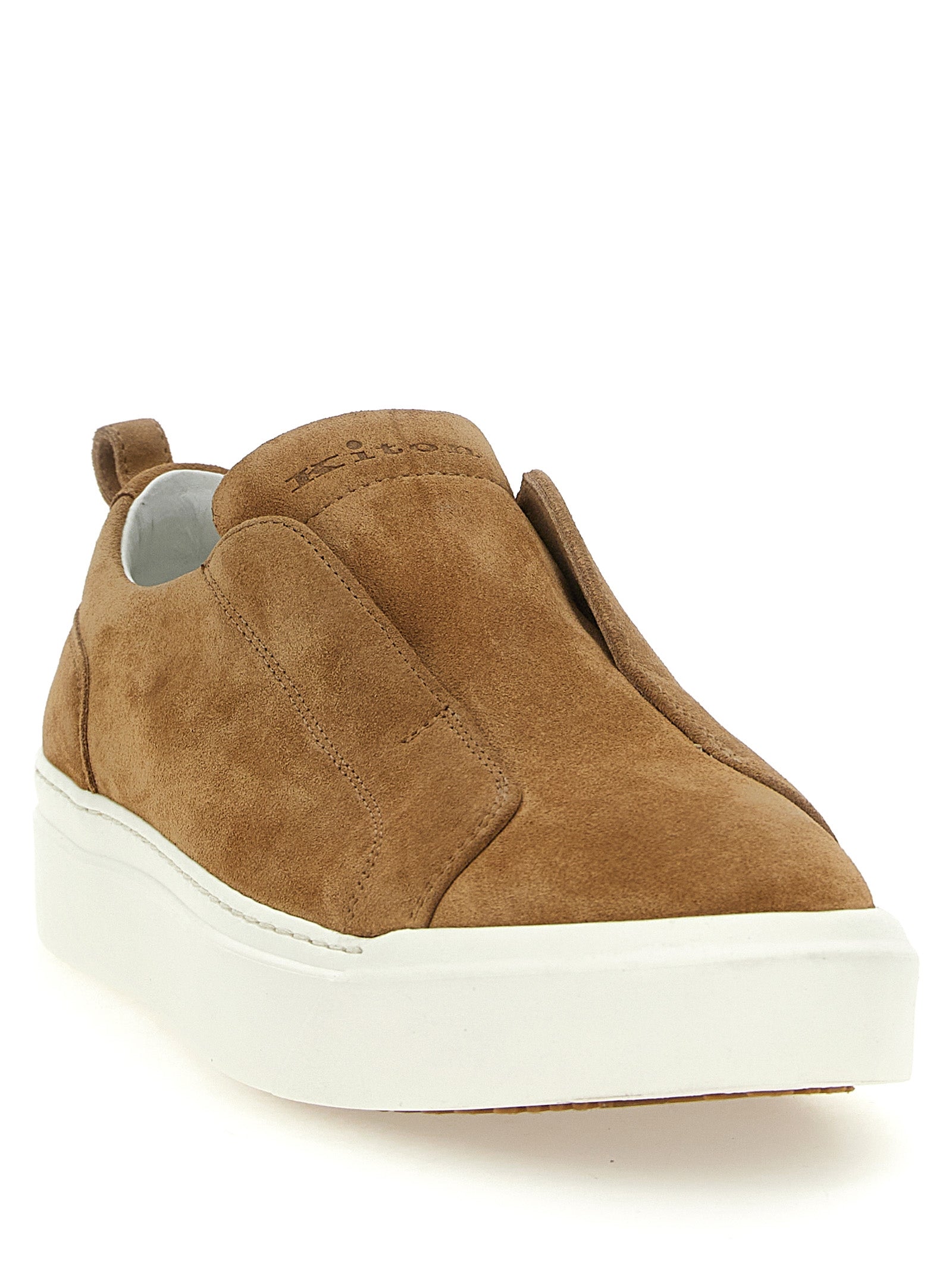 Kiton Brown Calfskin Low Top Sneakers