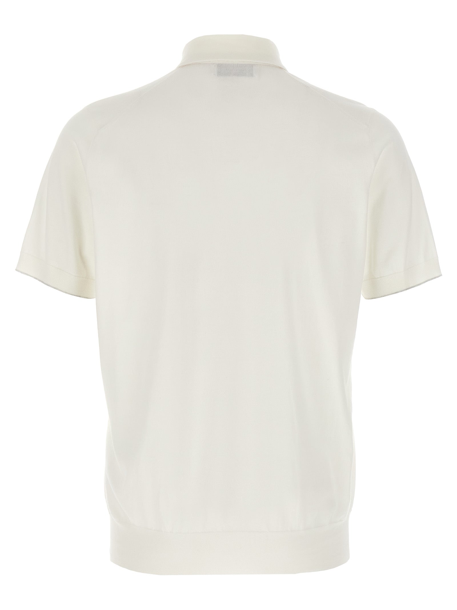 Brunello Cucinelli White Cotton Polo Shirt