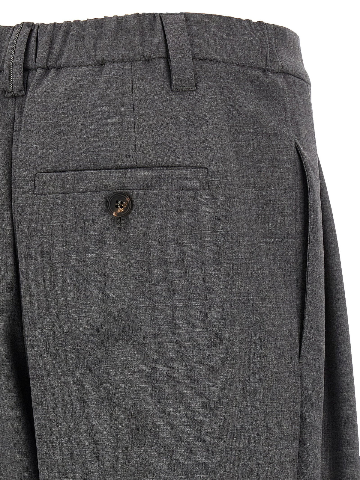 Brunello Cucinelli Gray Virgin Wool Casual Pants