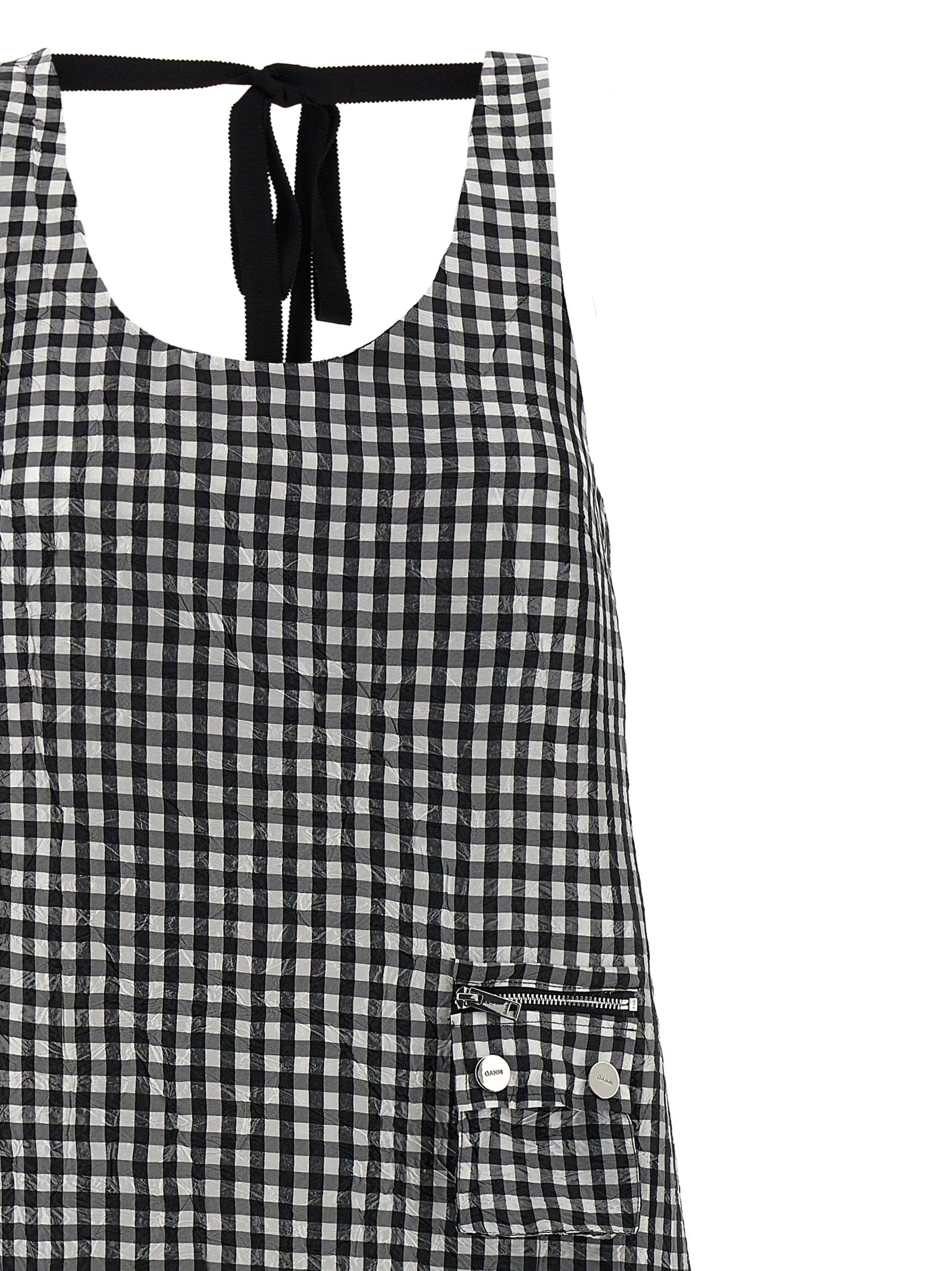 Ganni Black Polyester Midi Dress