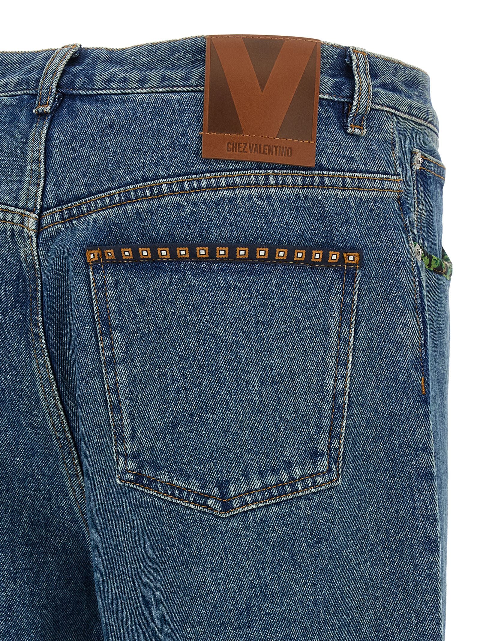 Valentino Garavani Blue Polyamide Straight-Leg Jeans