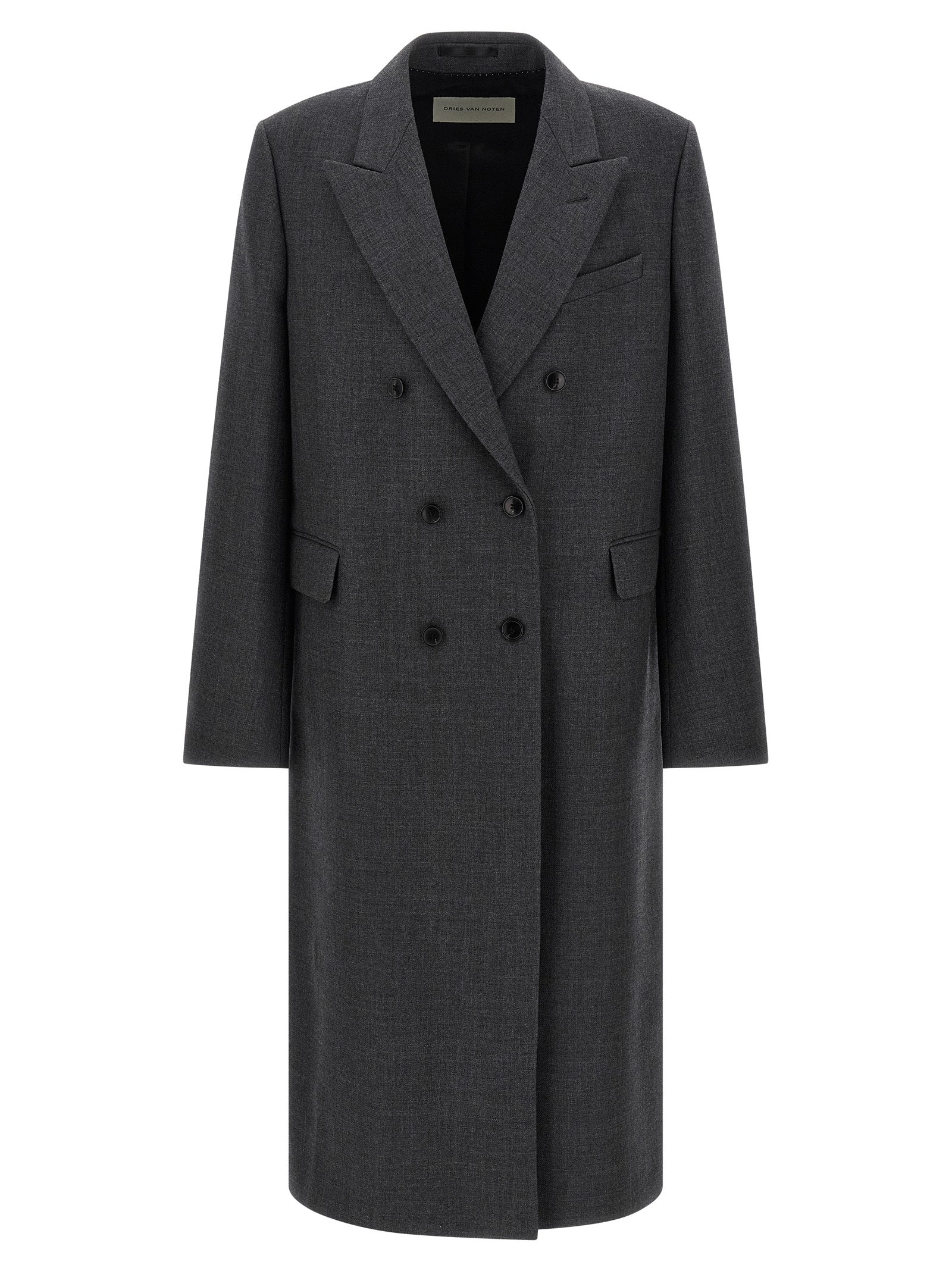 Dries Van Noten Gray Wool Coat