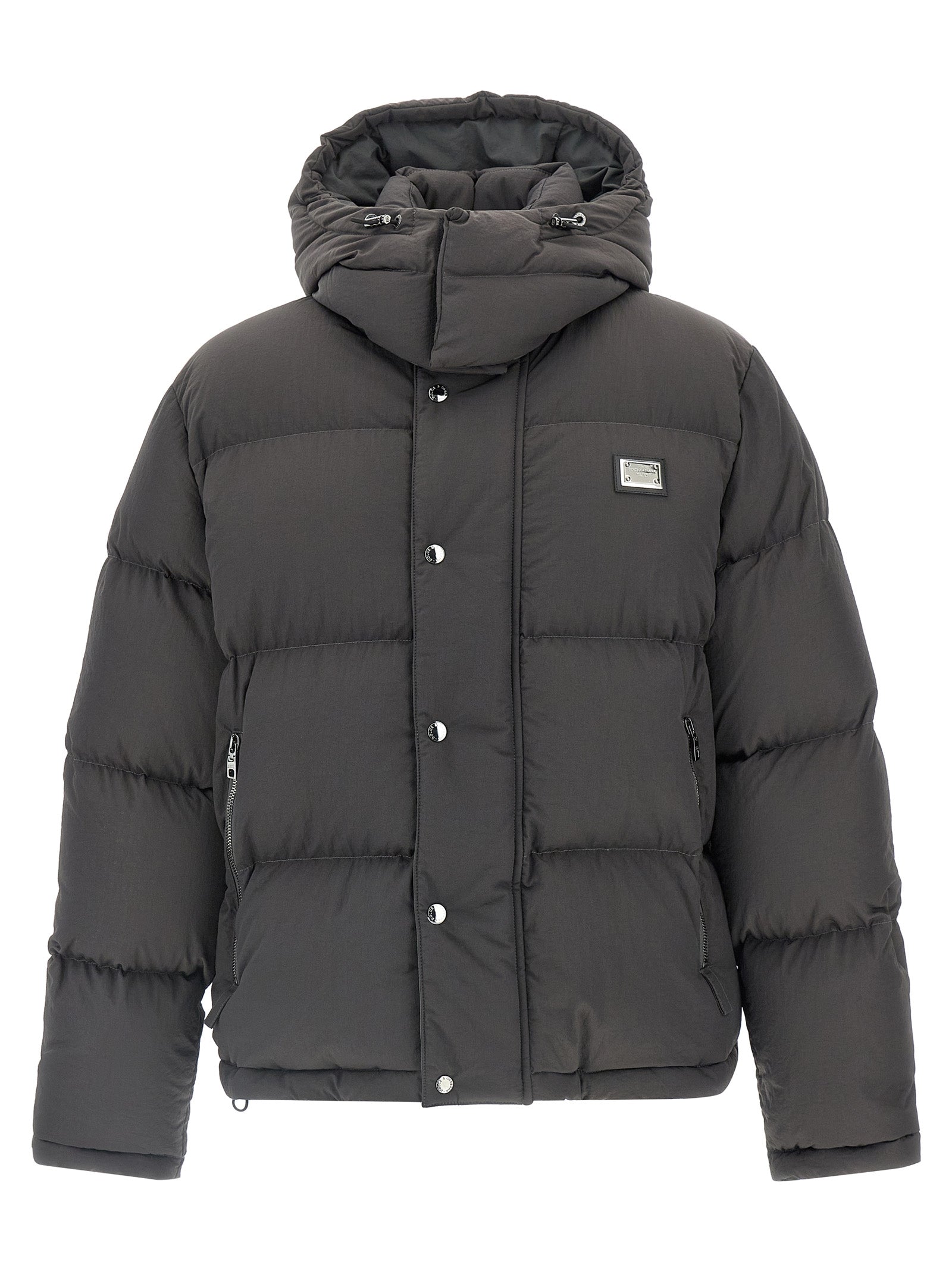 Dolce & Gabbana Gray Polyamide Full-Length Jacket
