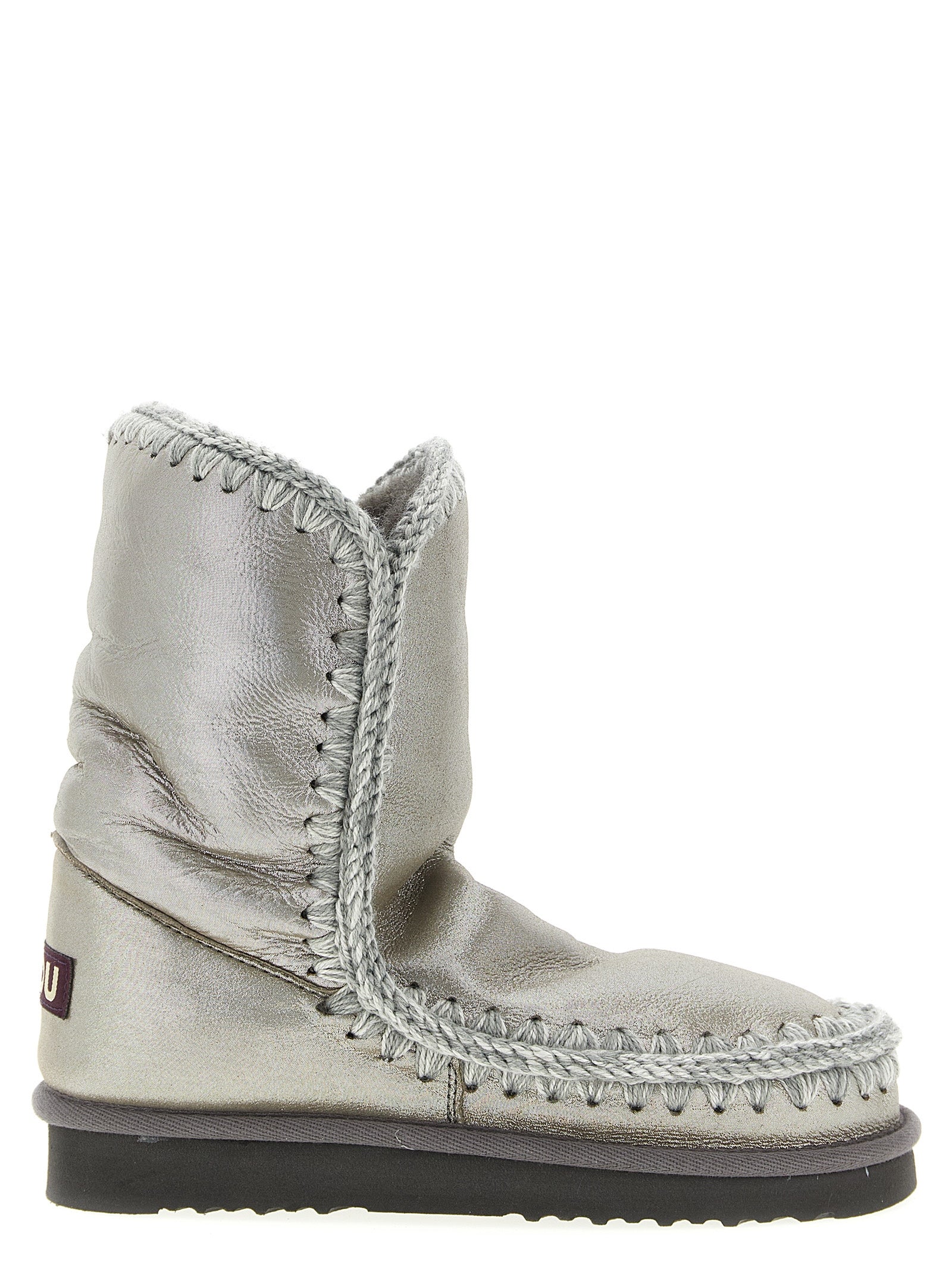 Mou Silver Lambskin Ankle Boots