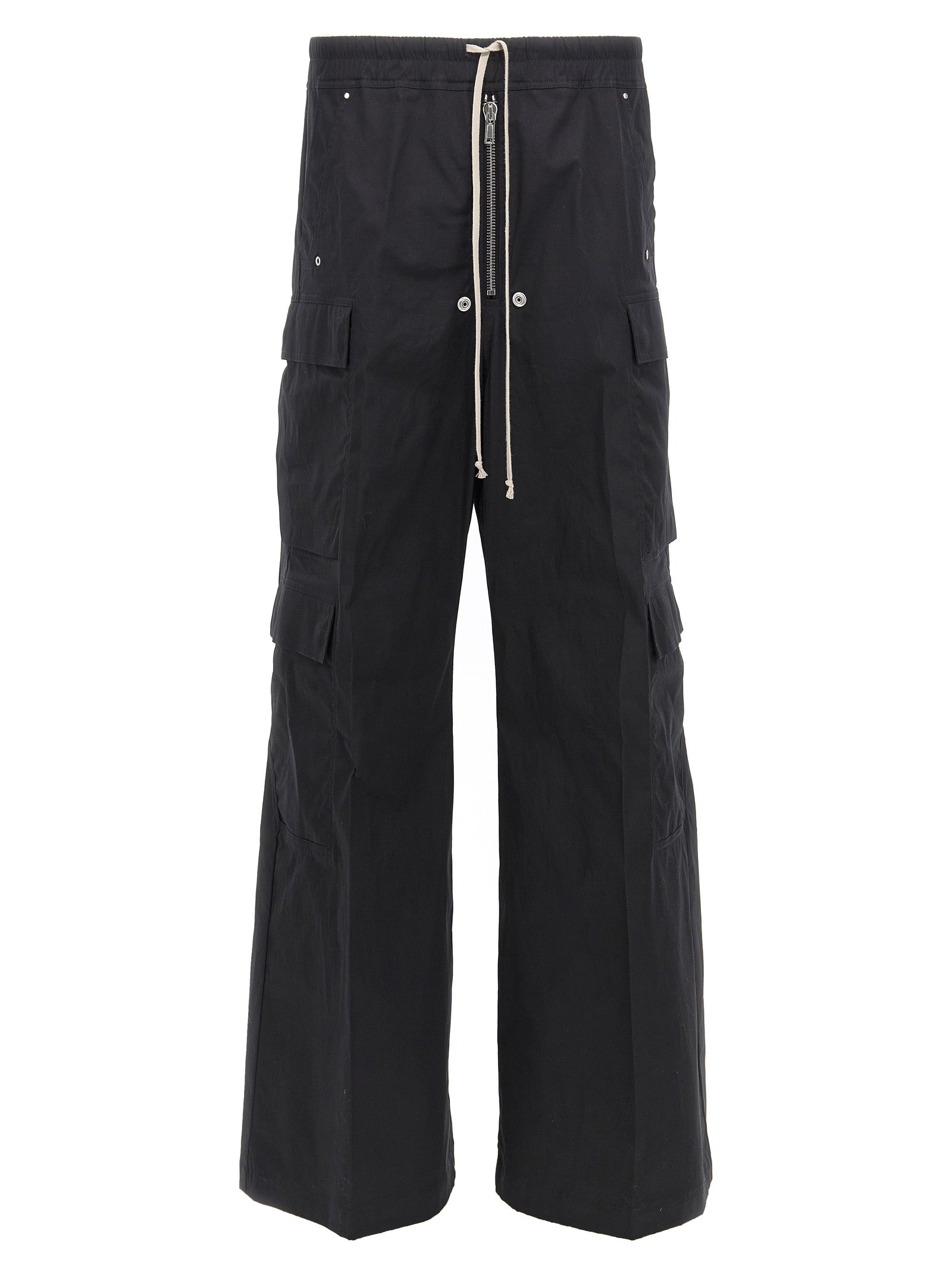 Rick Owens Black Cotton Cargo Pants