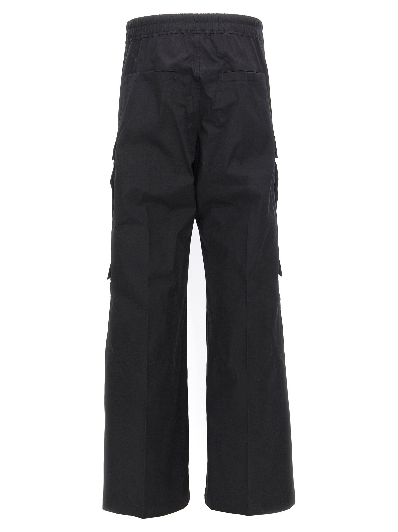 Rick Owens Black Cotton Cargo Pants