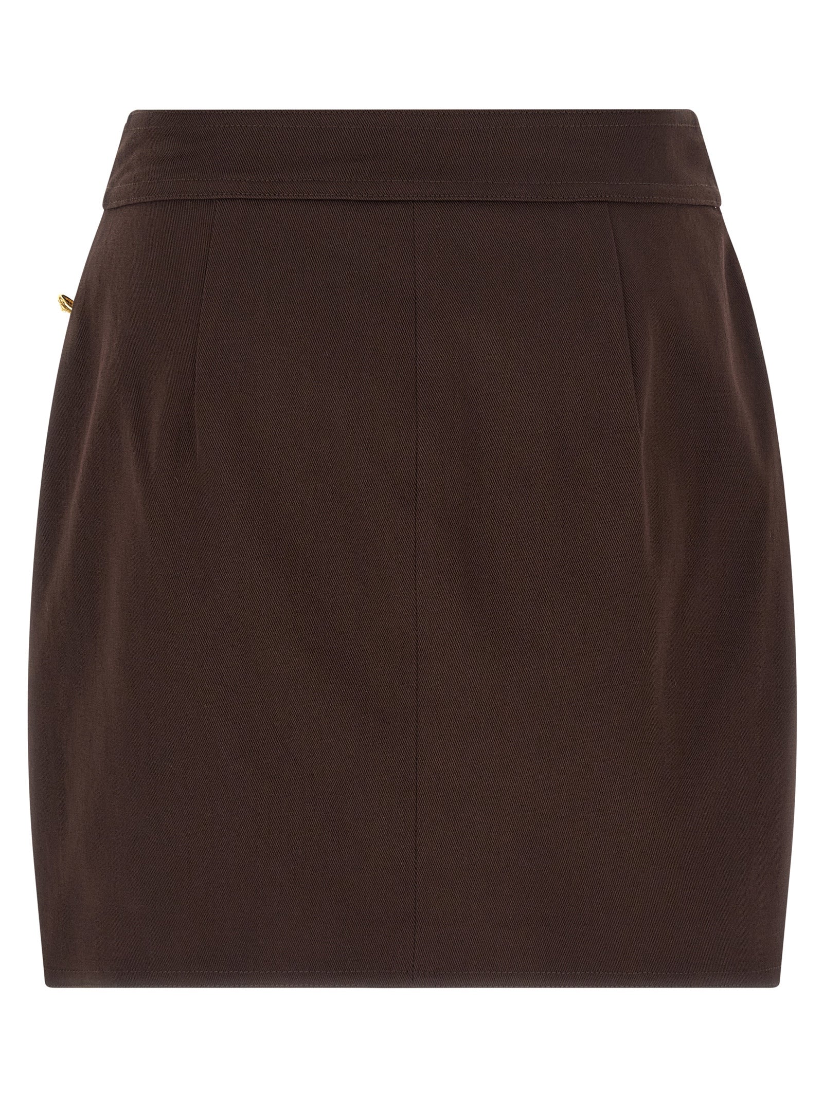 Elisabetta Franchi Brown Cotton Long Skirt