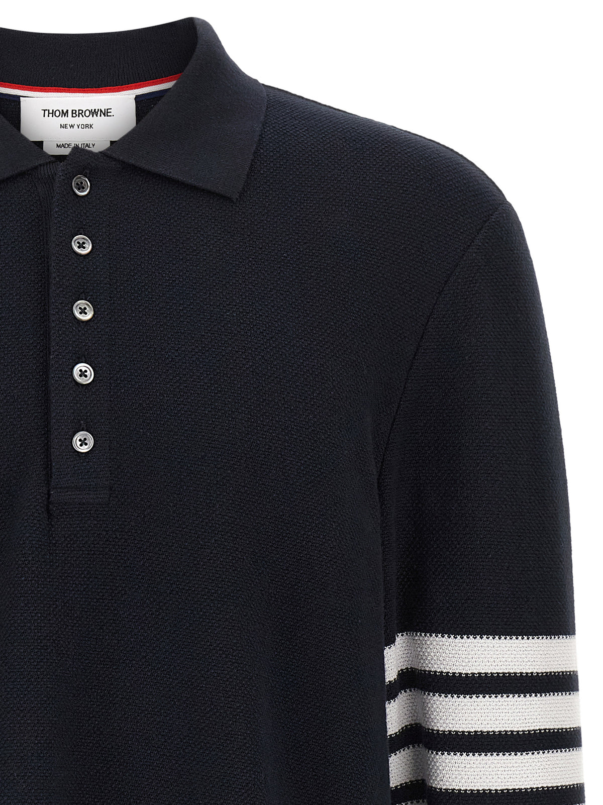 Thom Browne Blue Cotton Polo Shirt