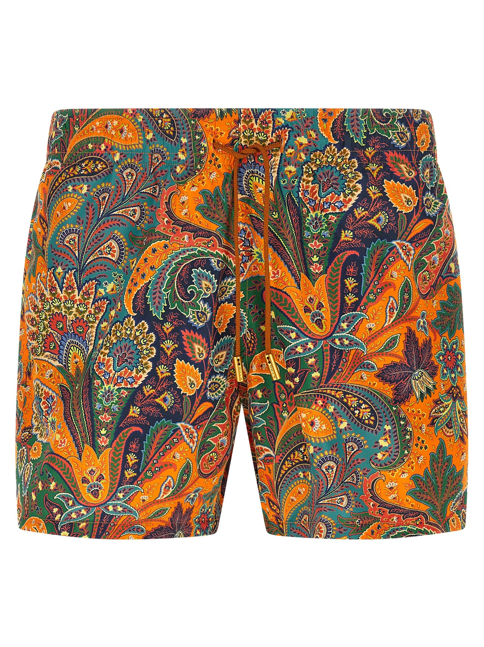 Etro Orange Polyester Swim Shorts