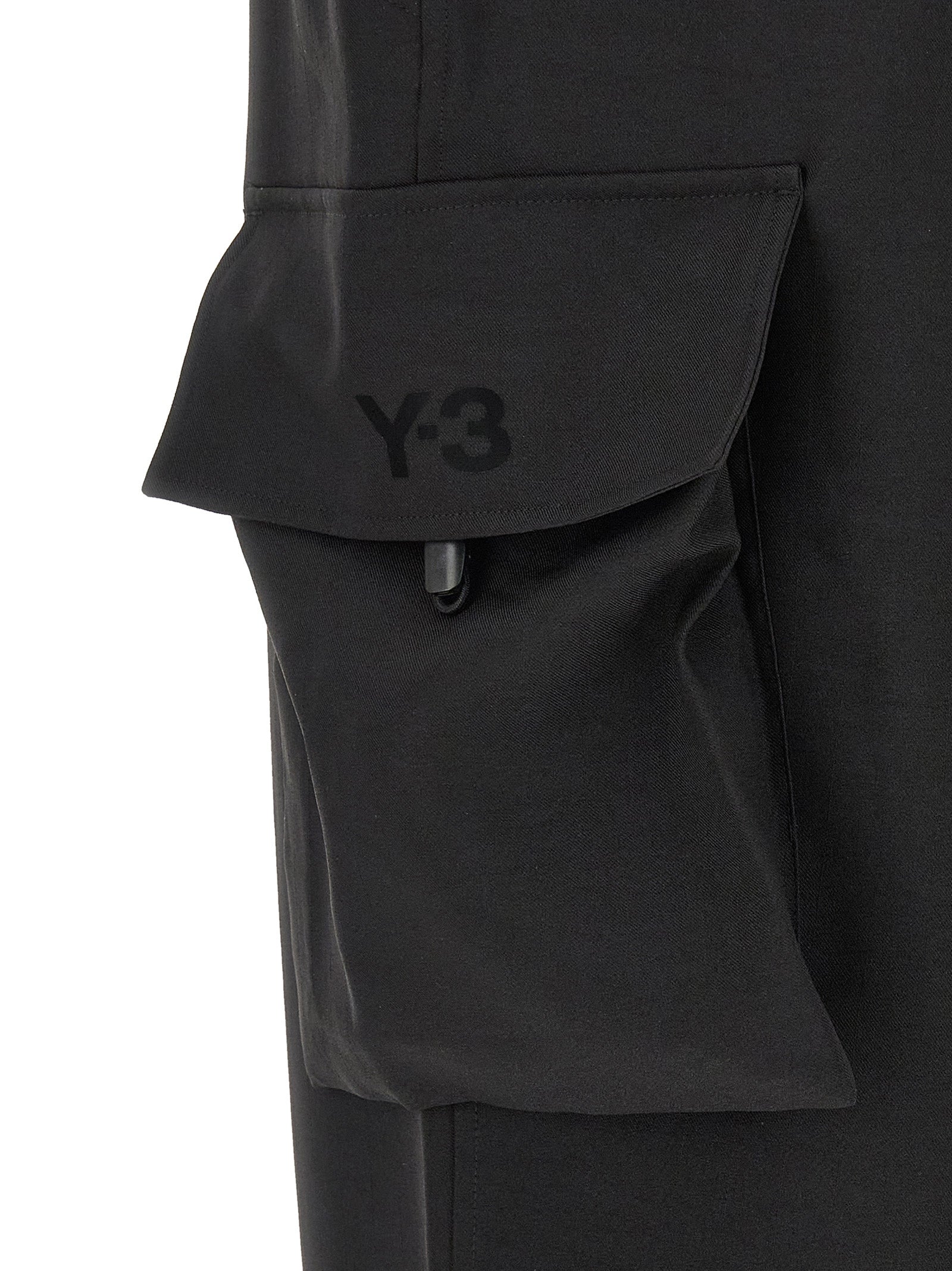 Y-3 Black Polyester Cargo Pants