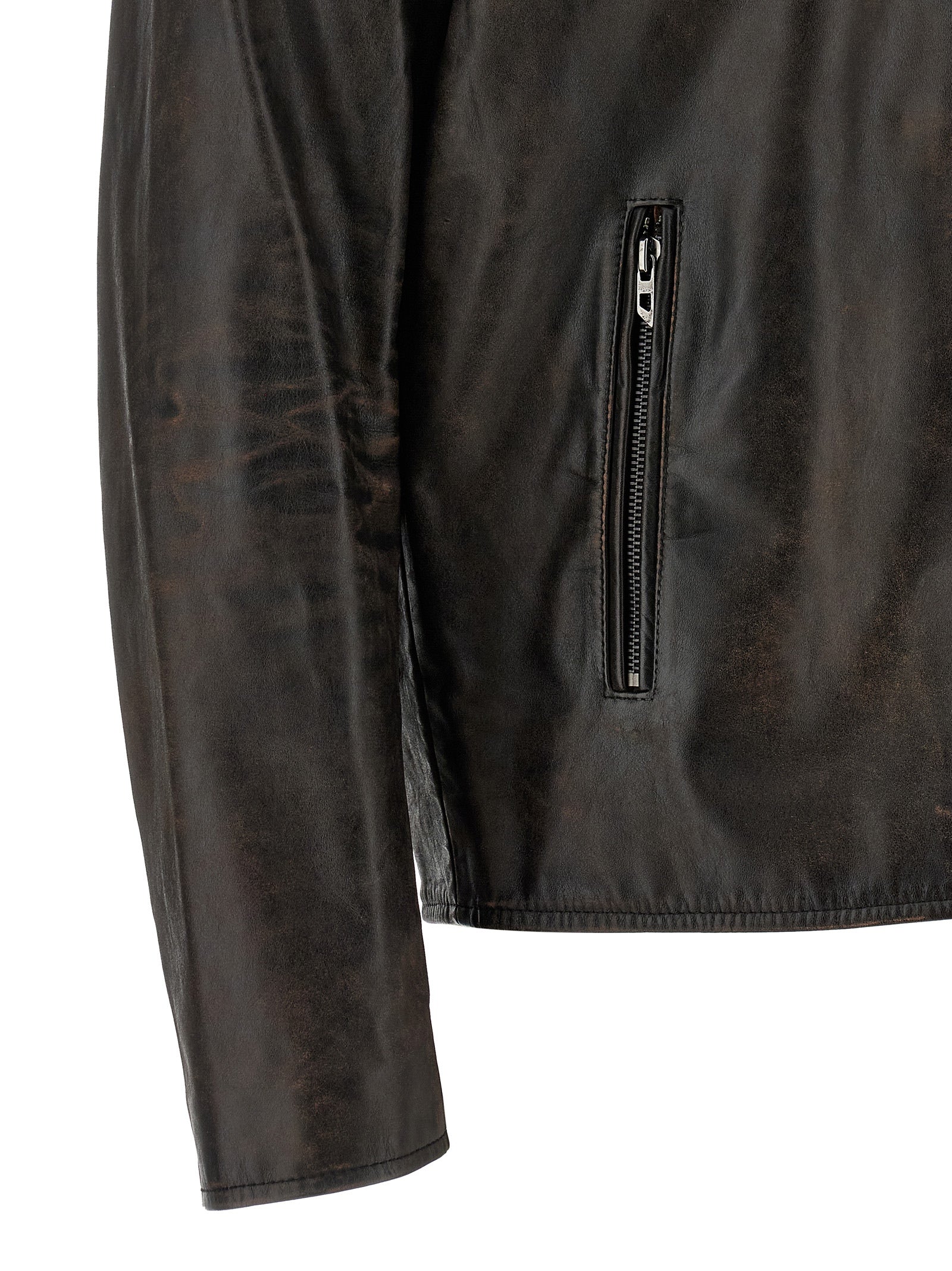 Diesel Brown Cowhide Leather Jacket