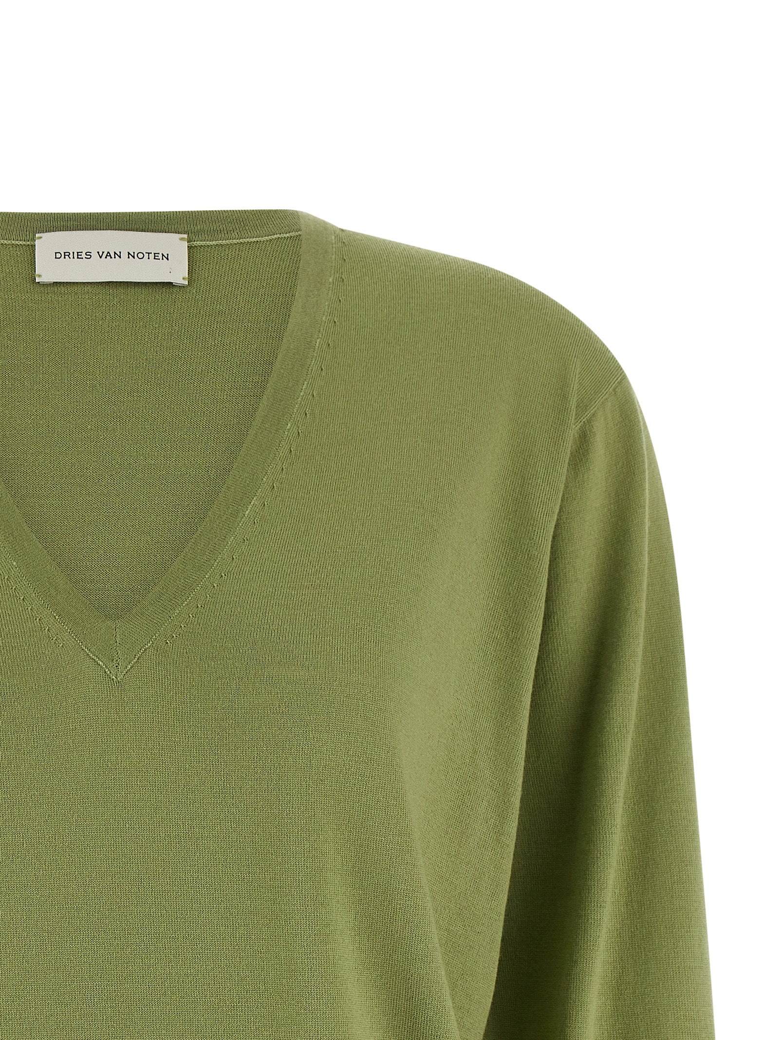 Dries Van Noten Bicolor Merino Wool Cardigan