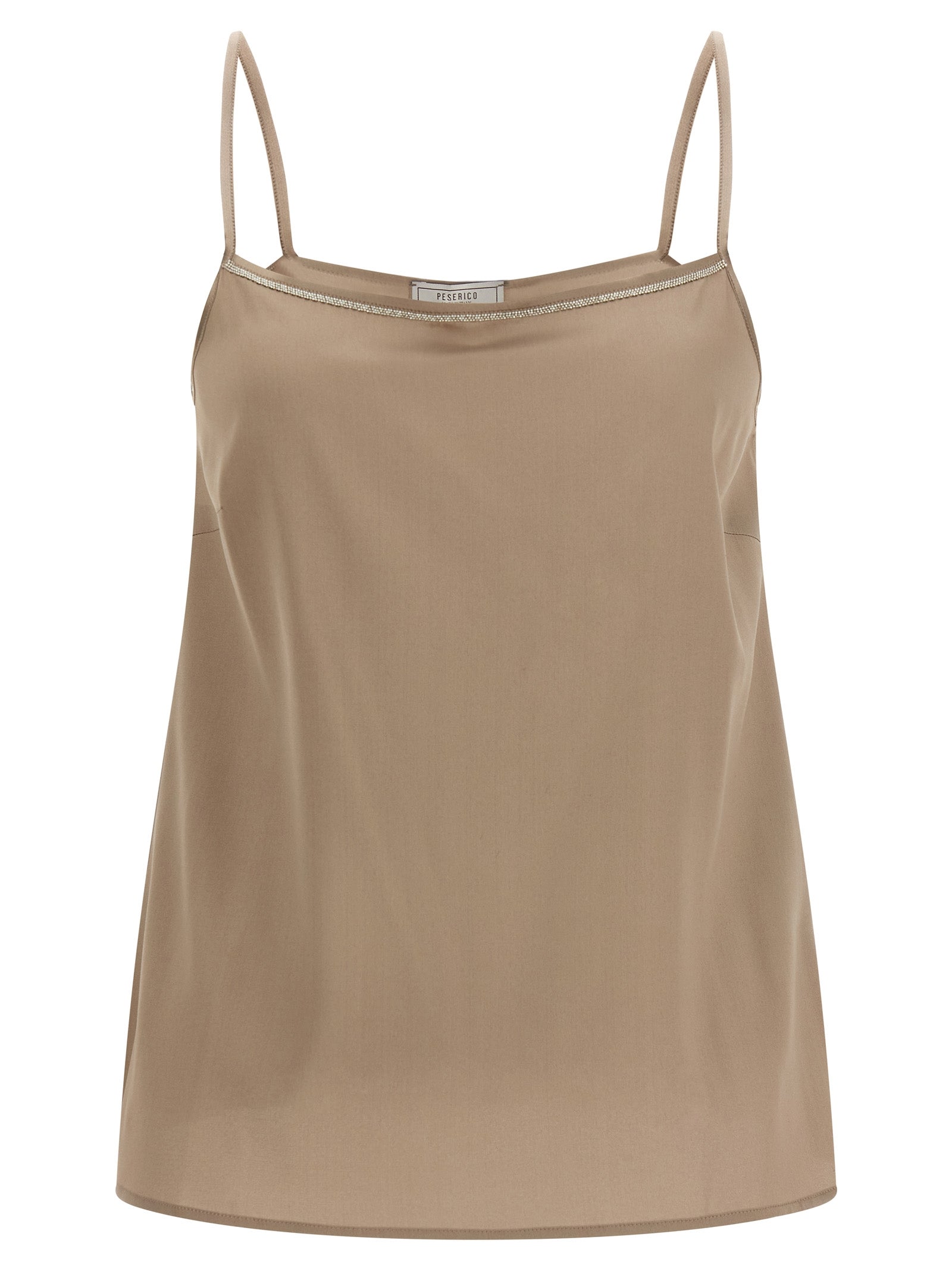 Peserico Brown Silk Blouse