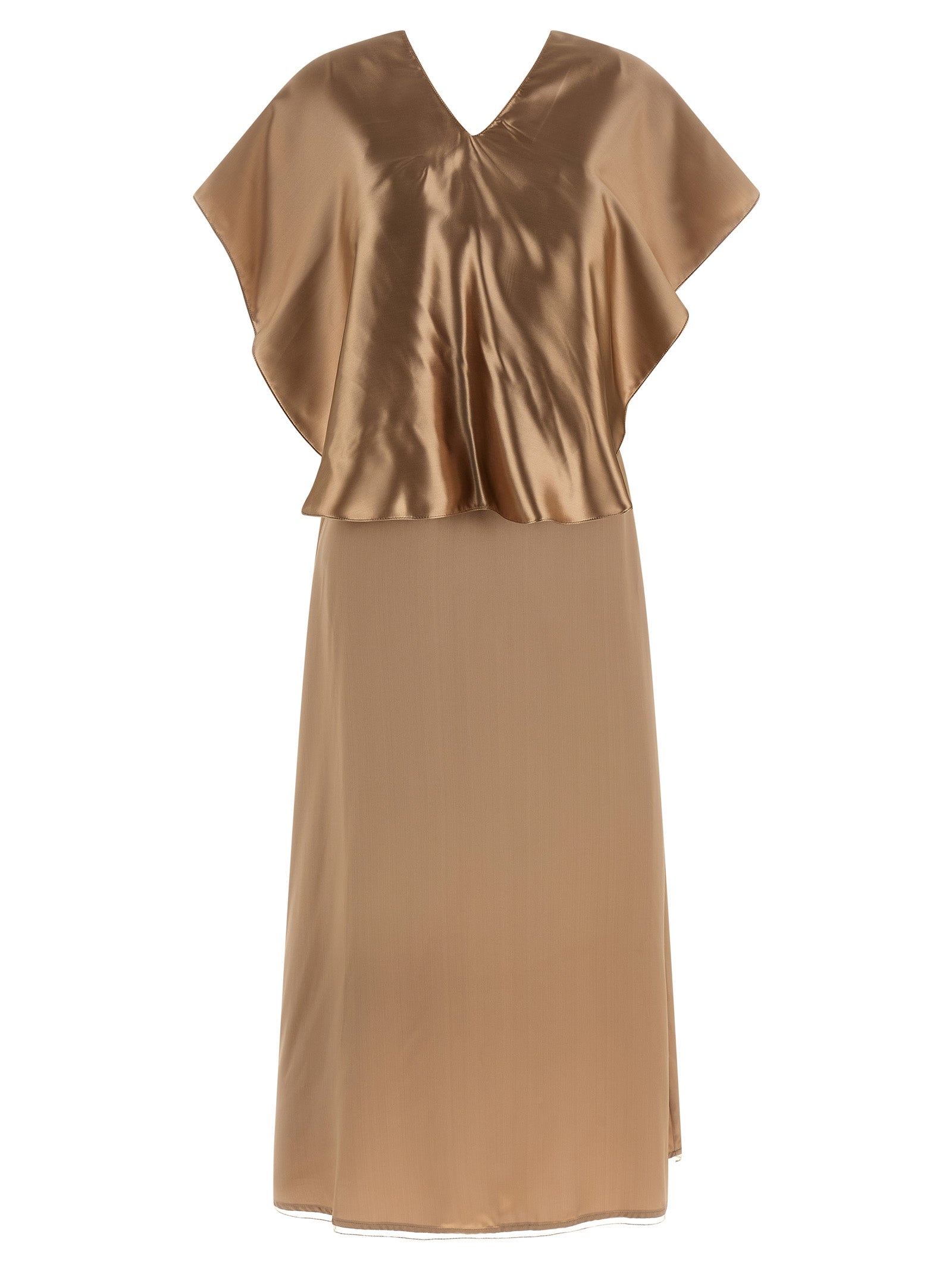 Fabiana Filippi Beige Viscose Midi Dress