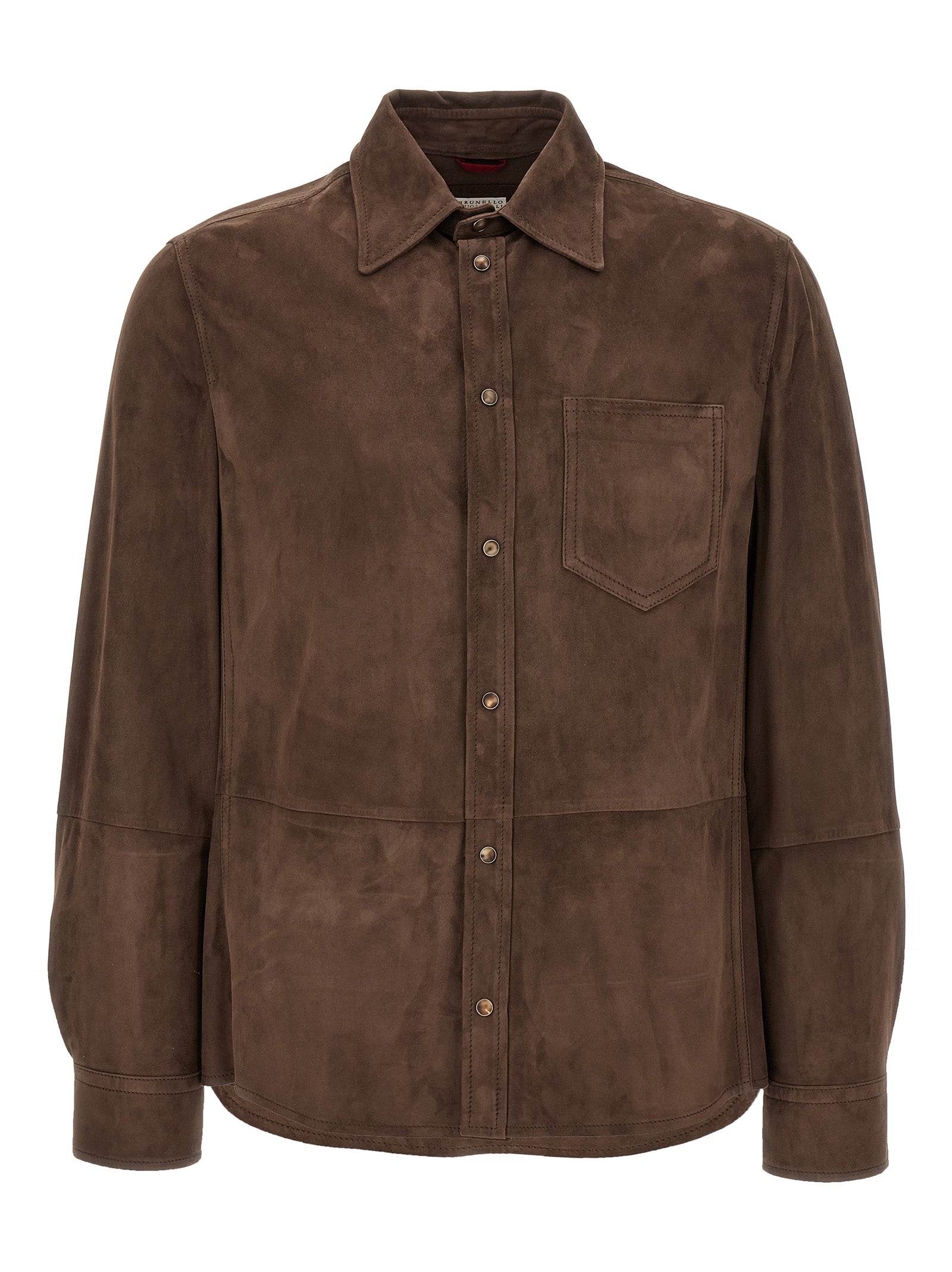 Brunello Cucinelli Brown Lamb Leather Blouse