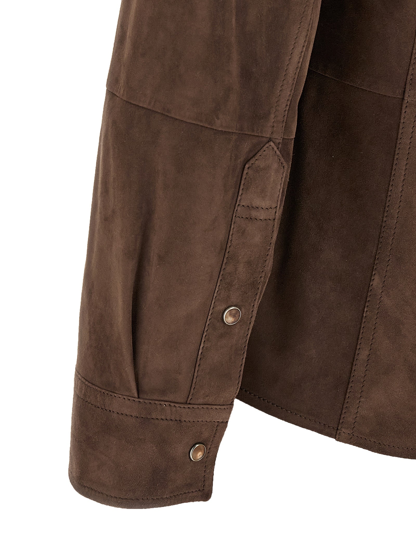 Brunello Cucinelli Brown Lamb Leather Blouse