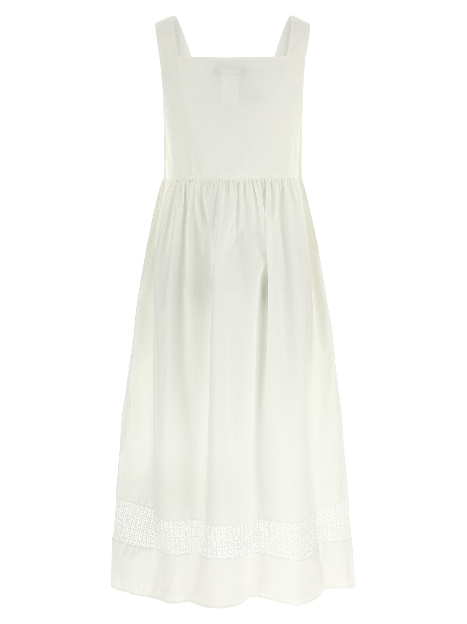 Max Mara White Cotton Long Dress