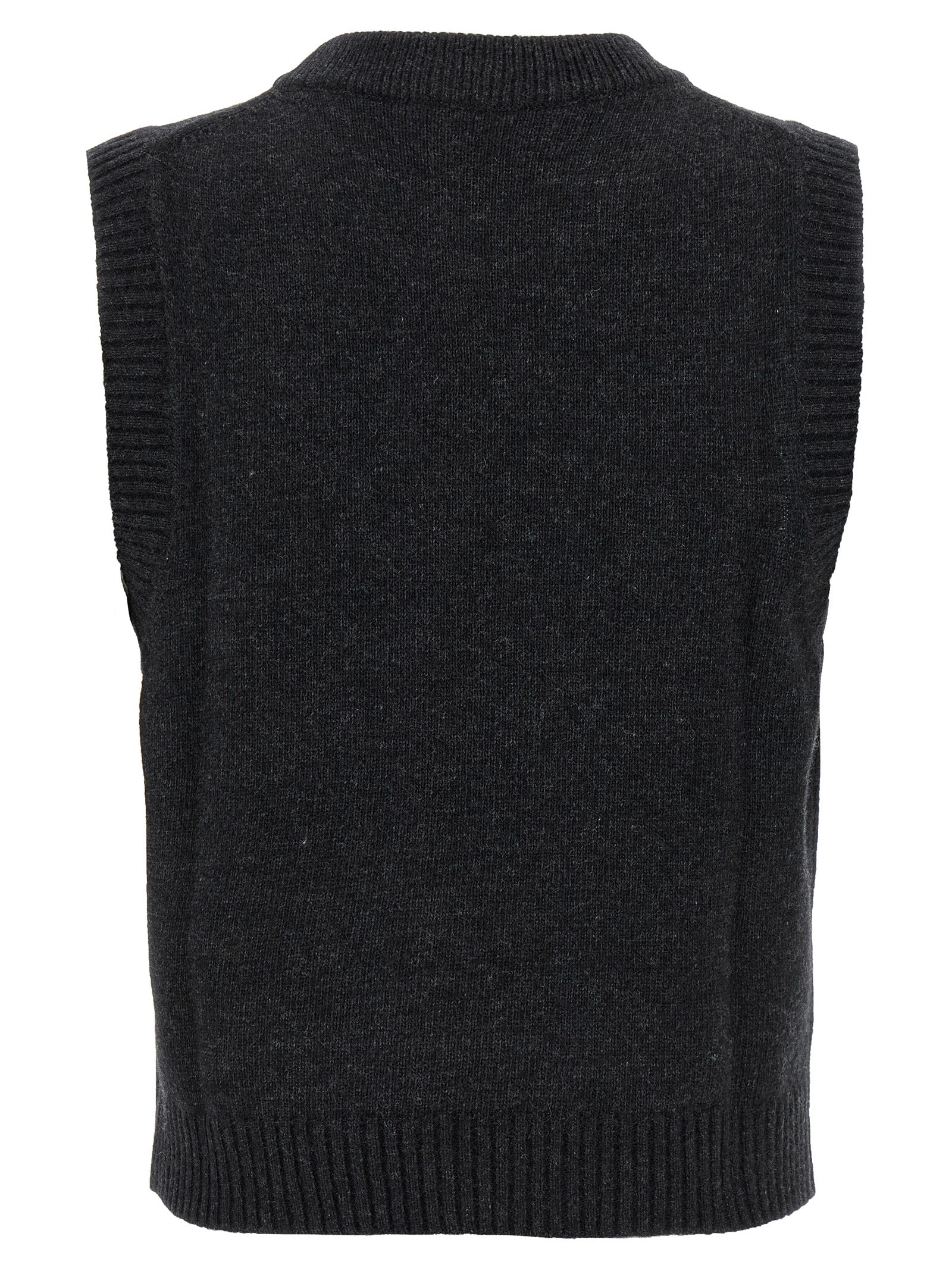 Ganni Black Wool Sleeveless Jacket