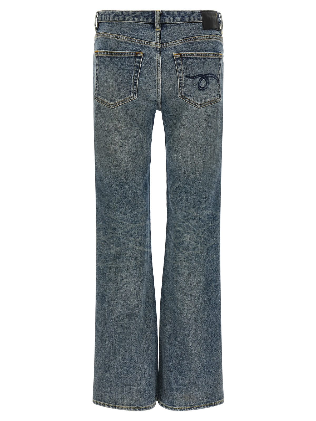 R13 Blue Cotton Flared Jeans