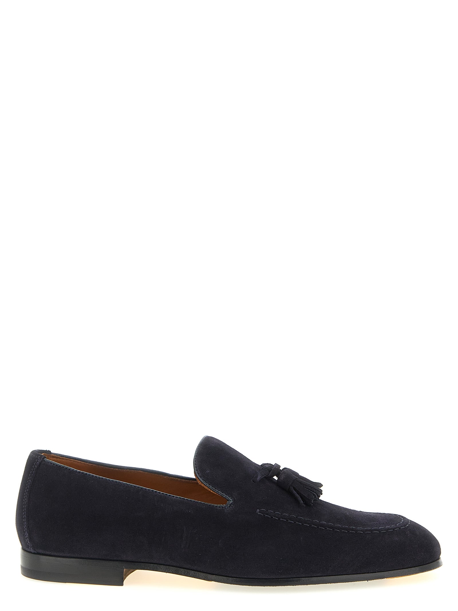 Doucal's Blue Calfskin Slip-On Loafers