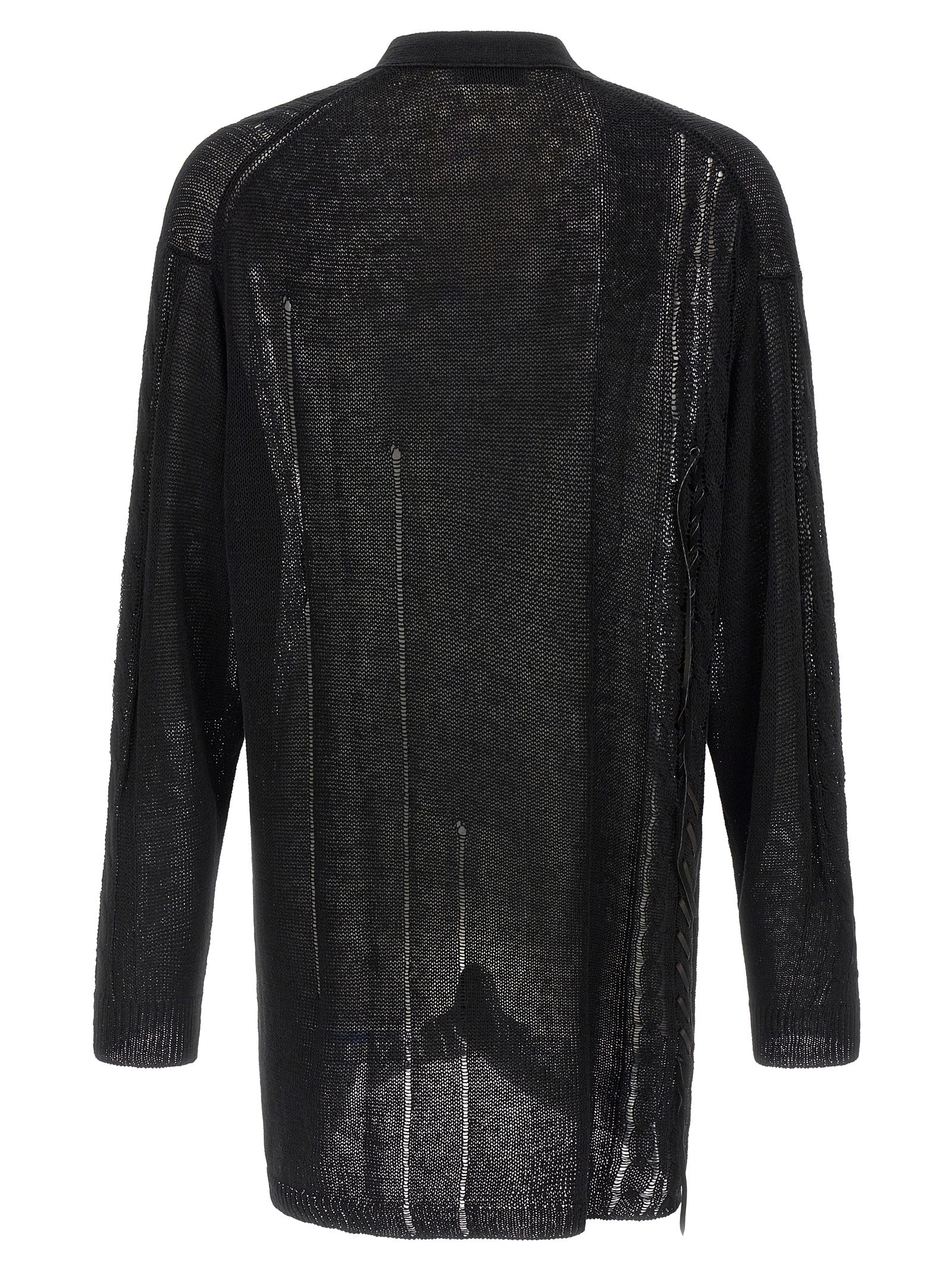 Yohji Yamamoto Black Linen Cardigan