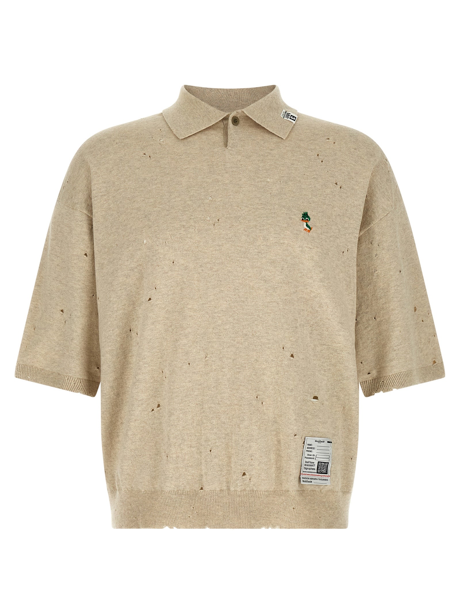 Maison Mihara Yasuhiro Beige Cotton Polo Shirt