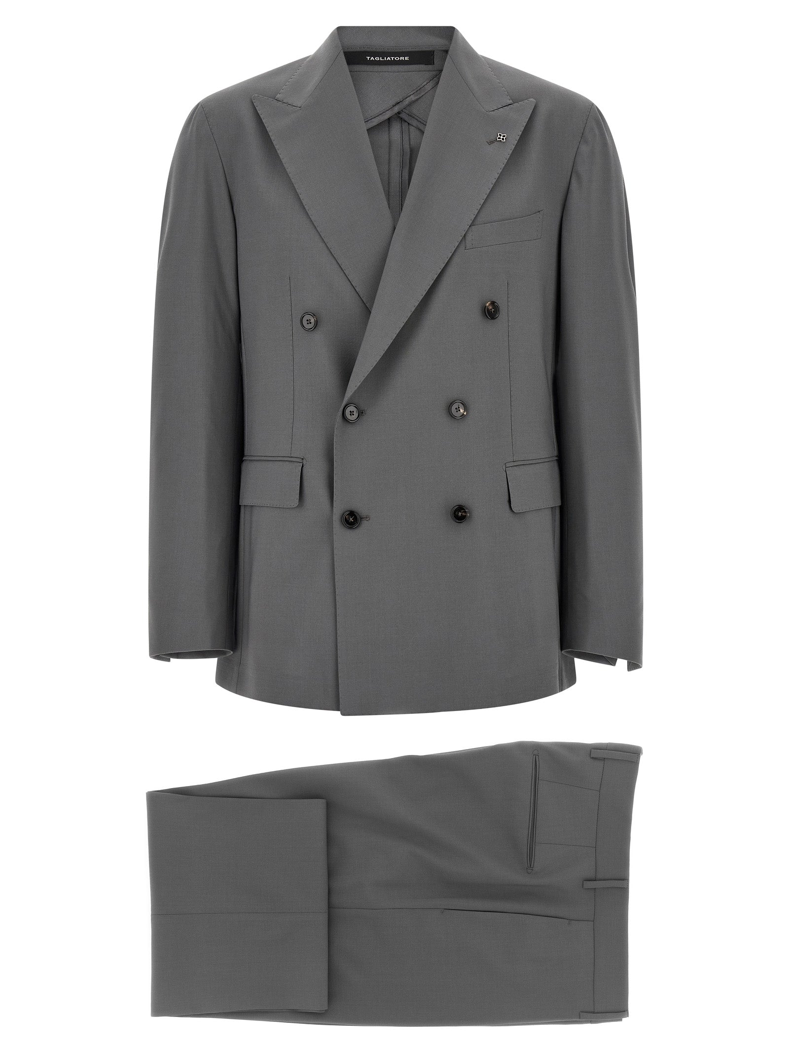 Tagliatore Gray Virgin Wool Two-Piece Suit