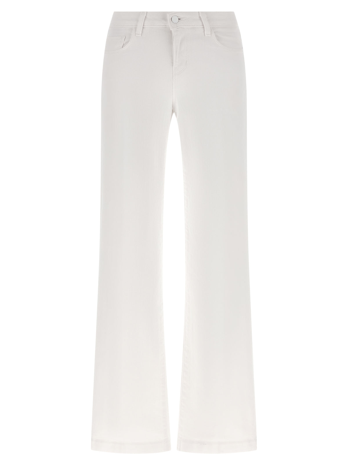 L'Agence White Cotton Straight-Leg Jeans