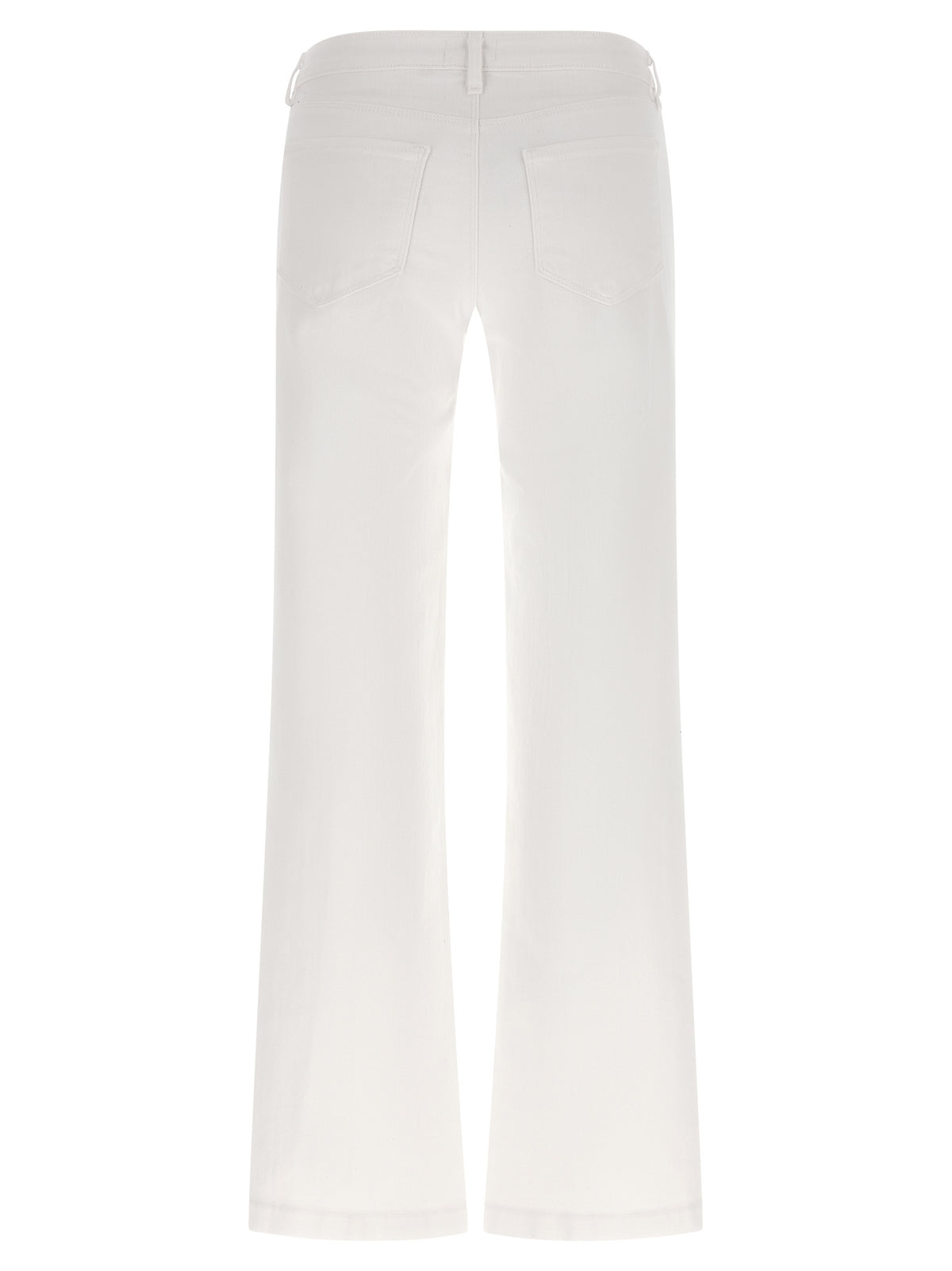 L'Agence White Cotton Straight-Leg Jeans