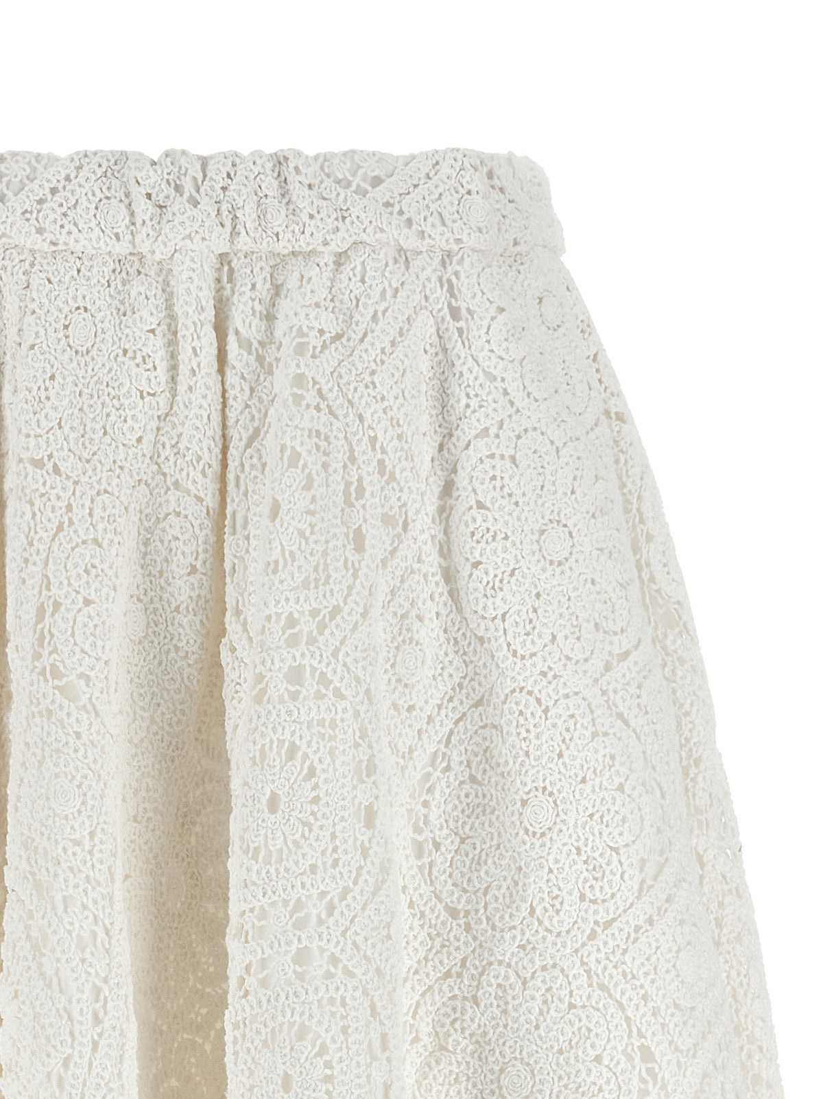 Comme Des Garçons White Cotton Midi Skirt