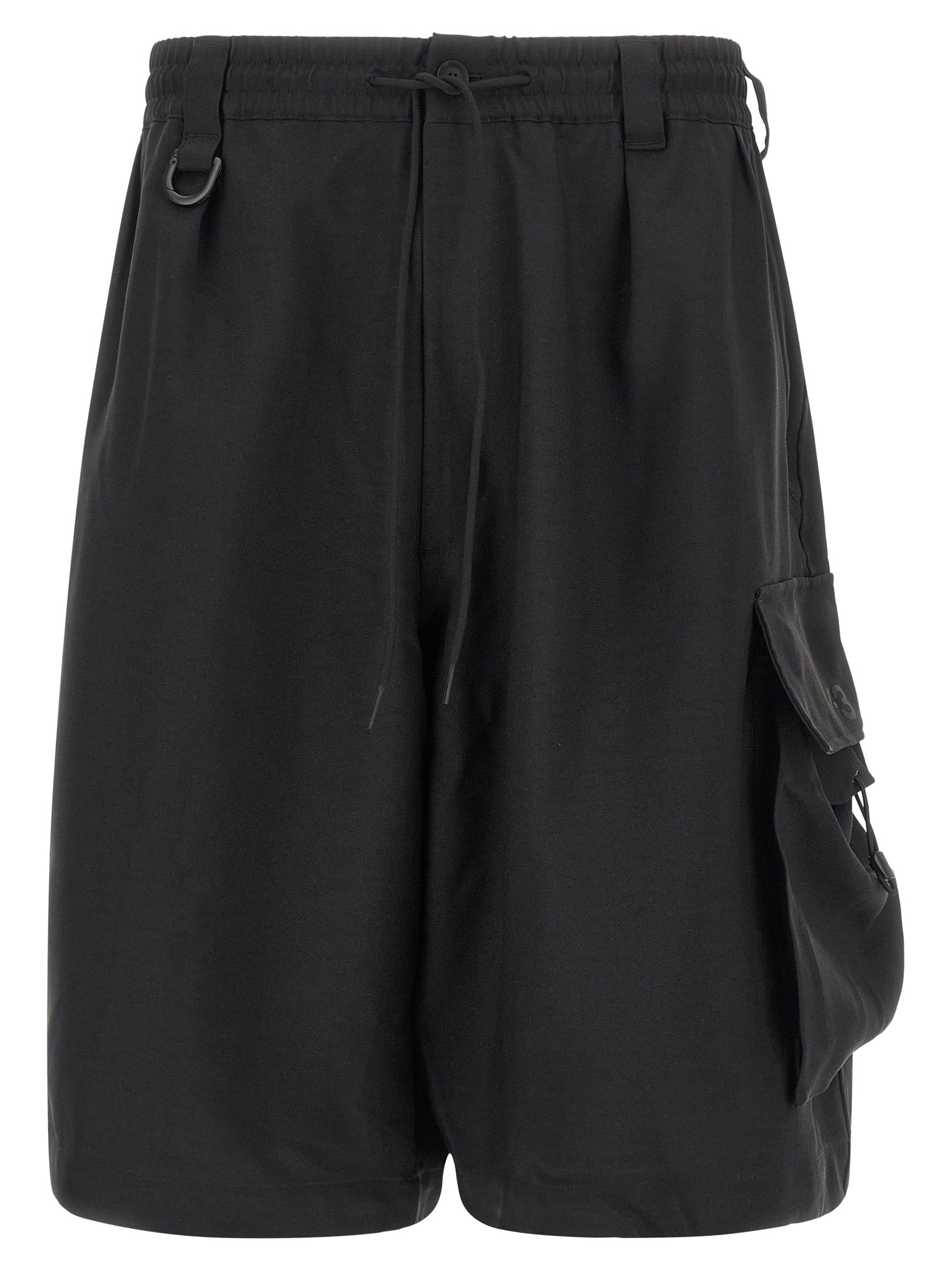 Y-3 Black Polyester Bermuda Shorts