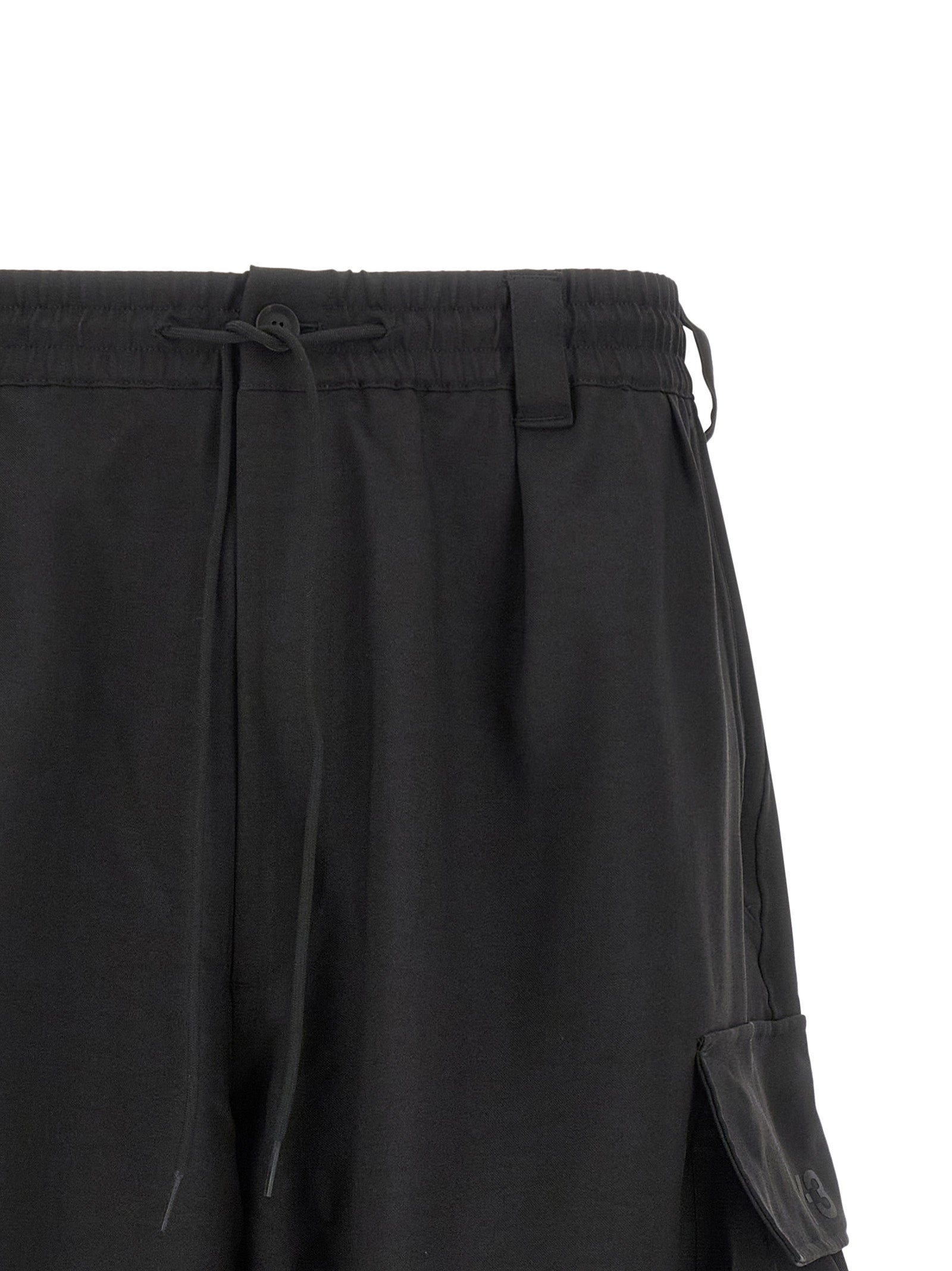 Y-3 Black Polyester Bermuda Shorts