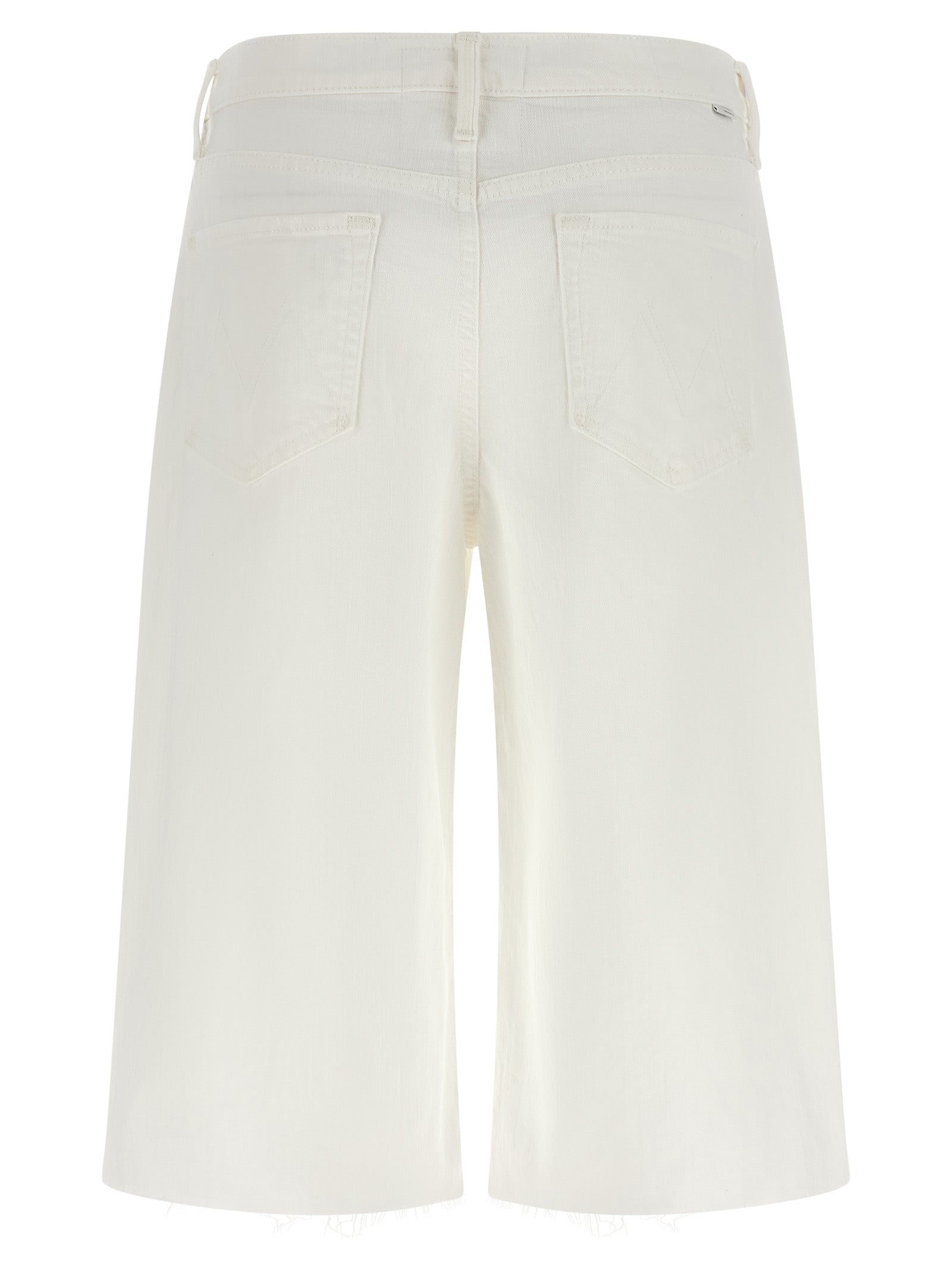 Mother Denim White Cotton Bermuda Shorts
