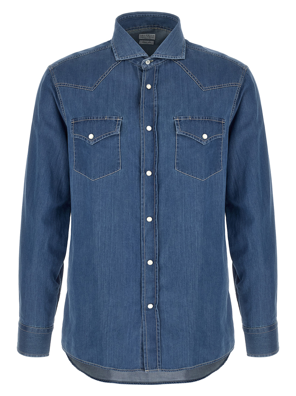 Brunello Cucinelli Blue Cotton Blouse
