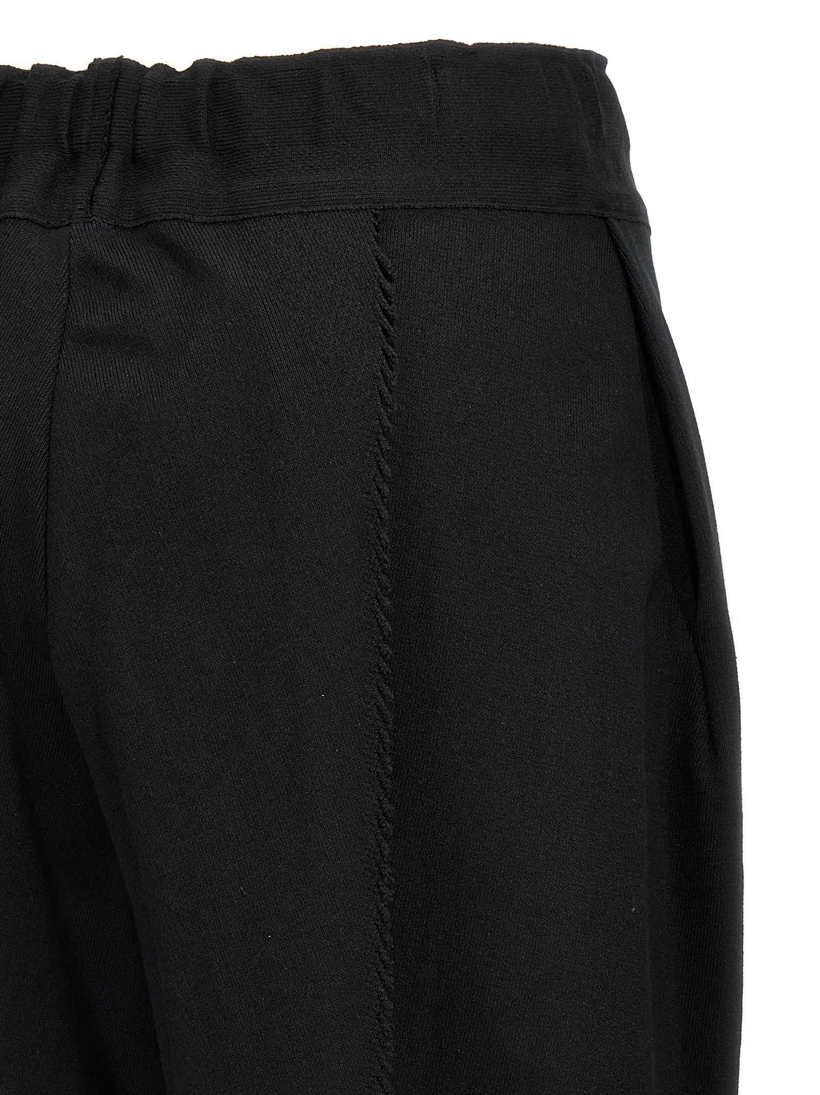 Issey Miyake Black Cotton Casual Pants