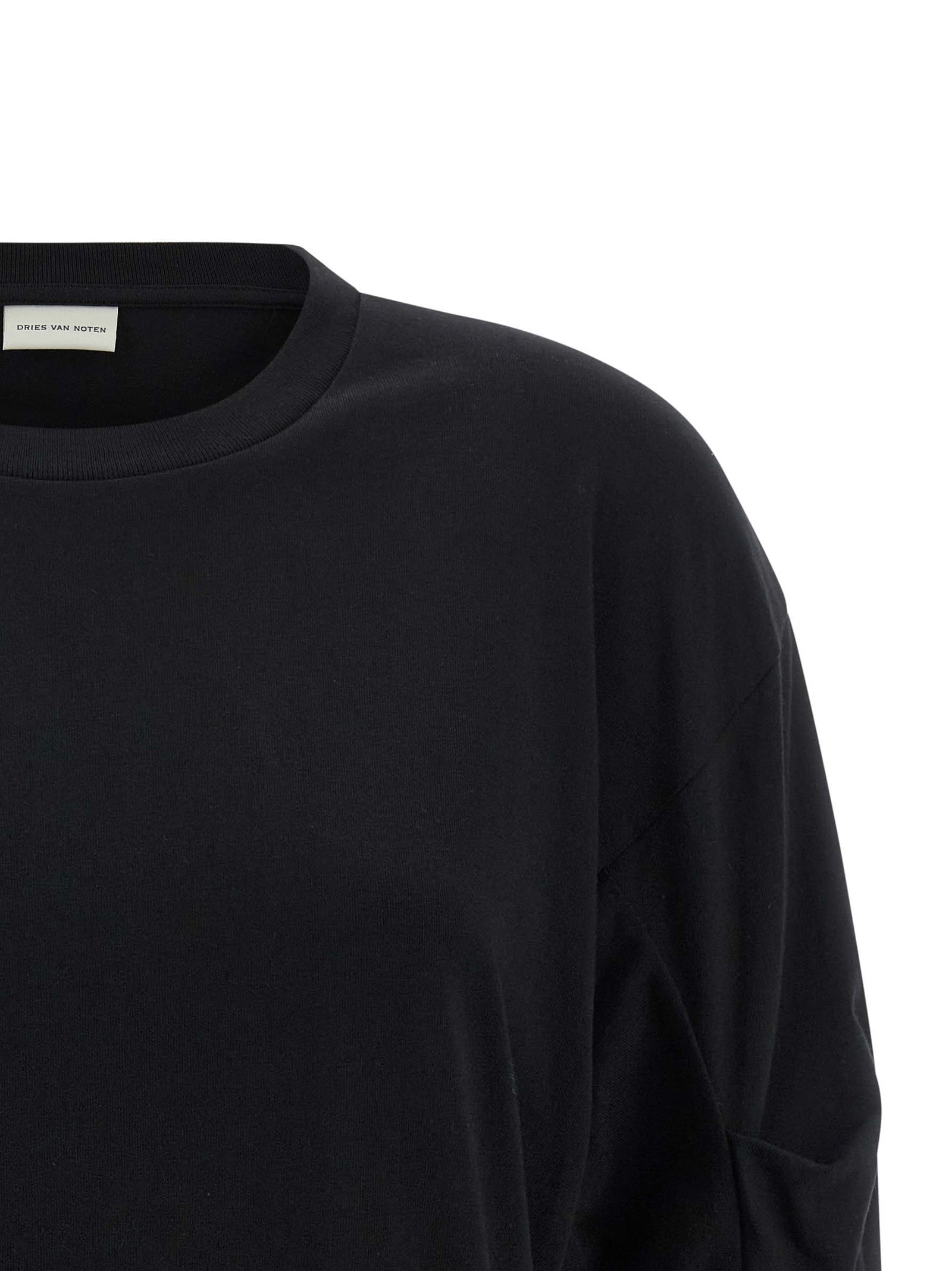 Dries Van Noten Black Cotton Long Sleeve T-Shirt