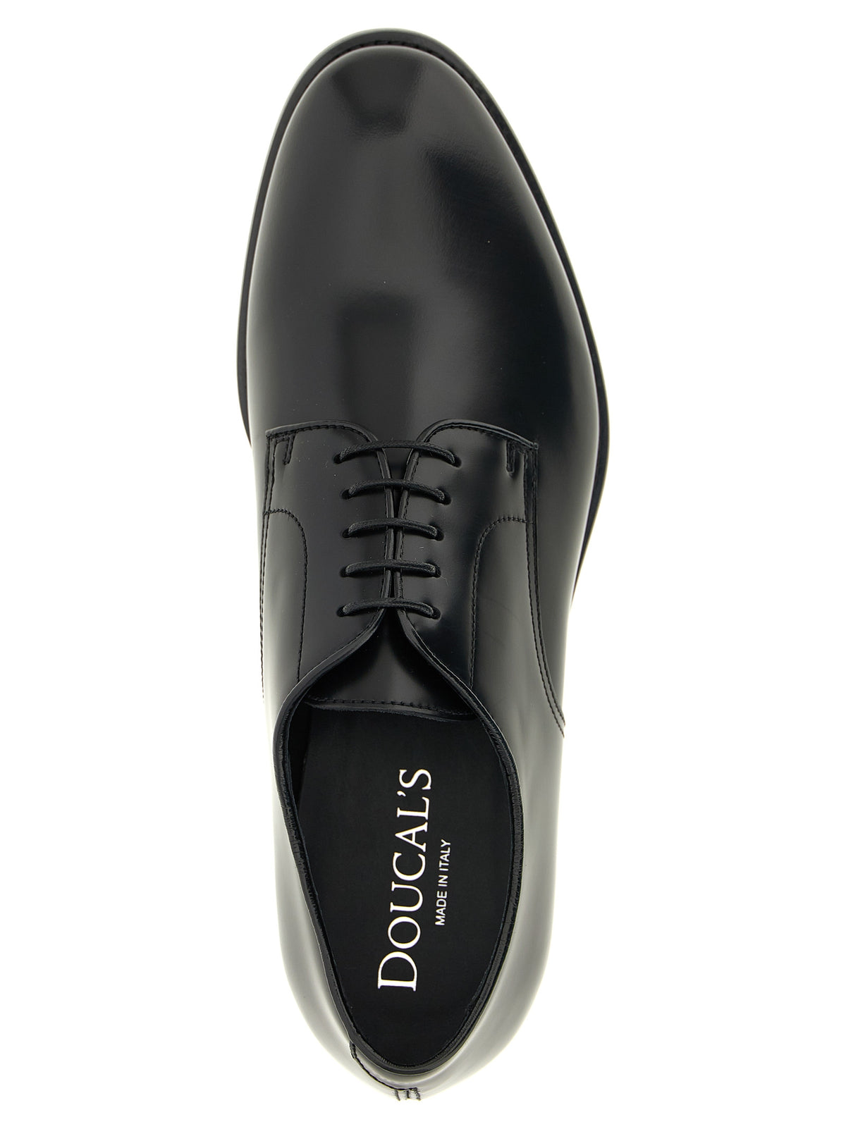 Doucal's Black Calfskin Oxfords And Derbies