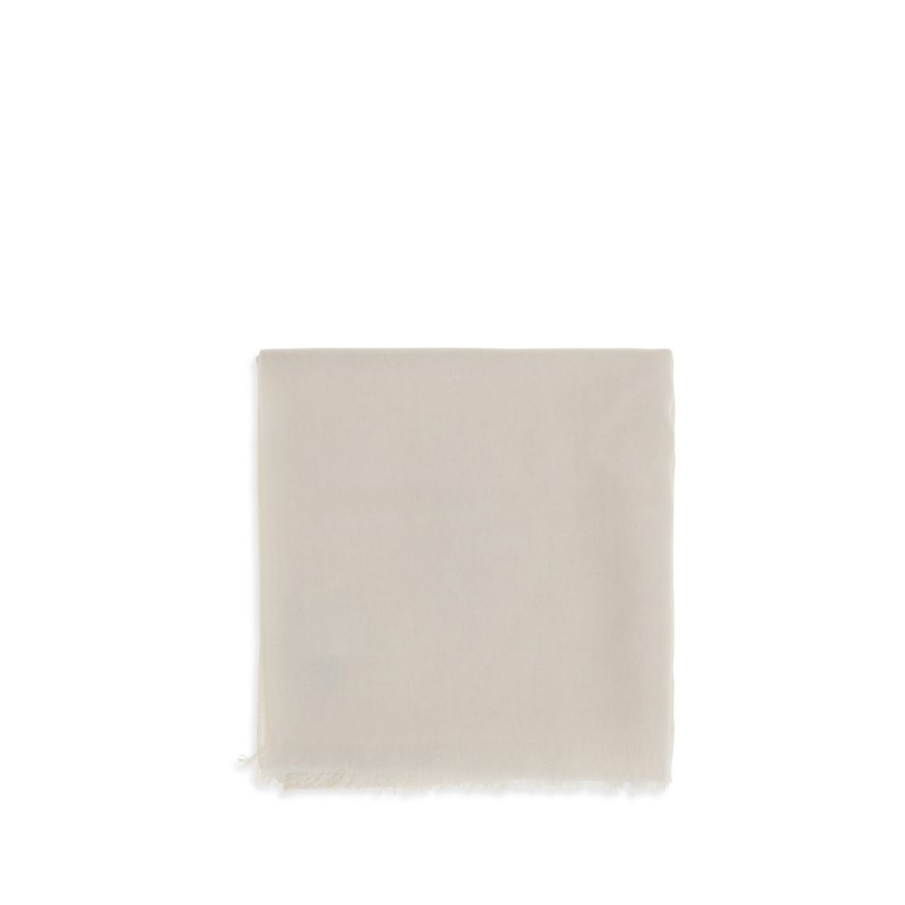 Brunello Cucinelli White Cashmere Scarf