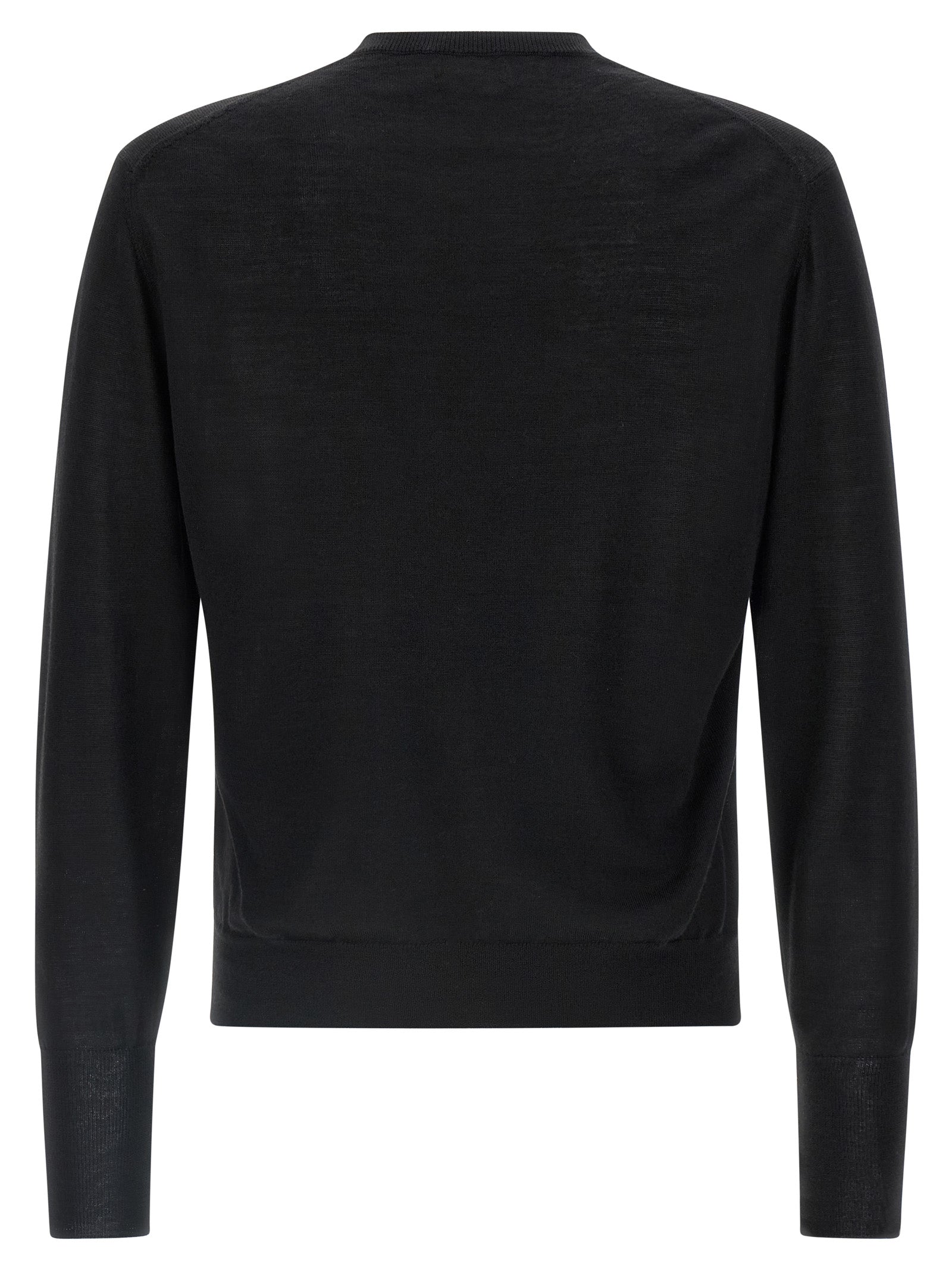 MA'RY'YA Black Virgin Wool Cardigan