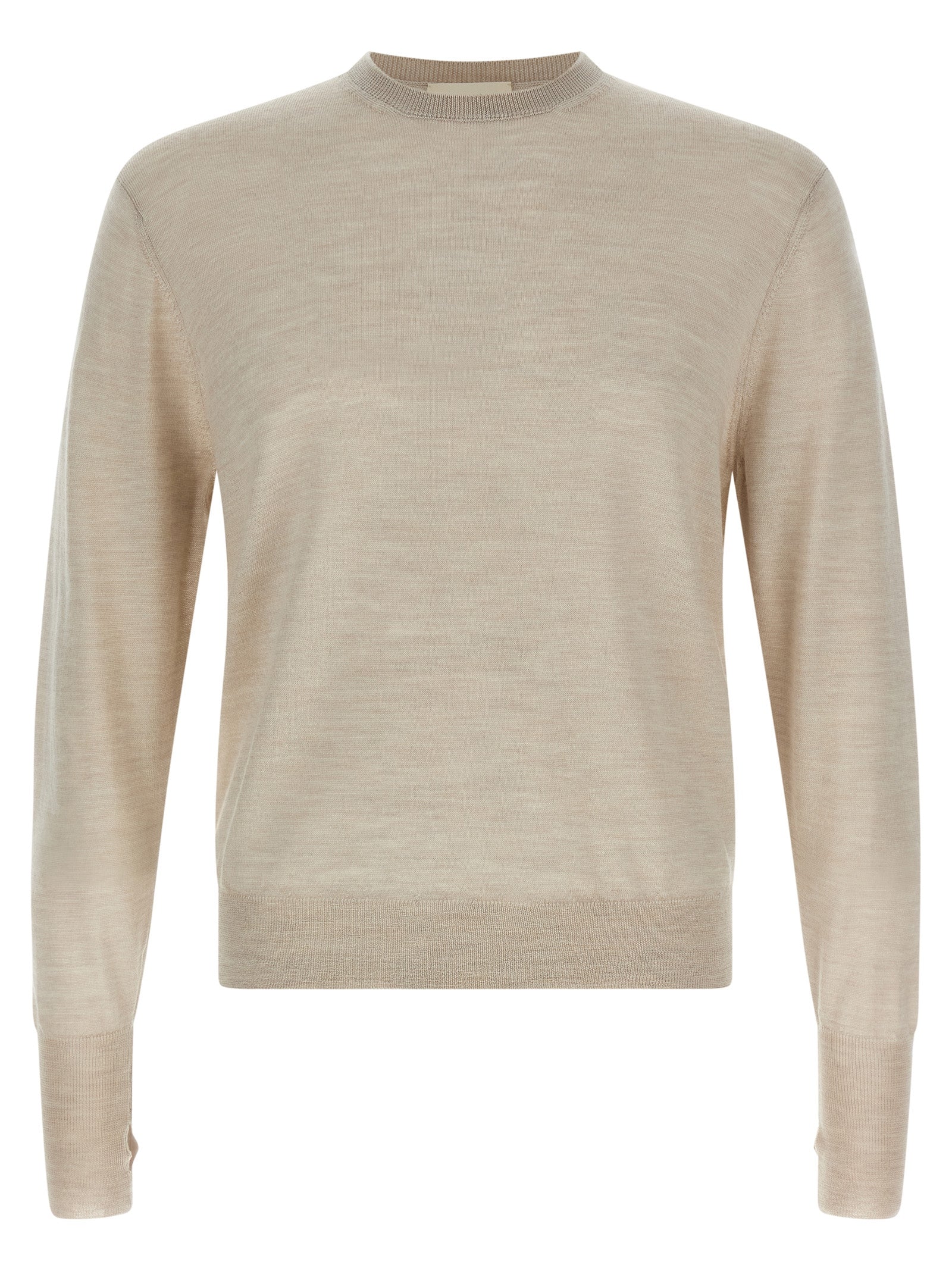MA'RY'YA Beige Virgin Wool Cardigan