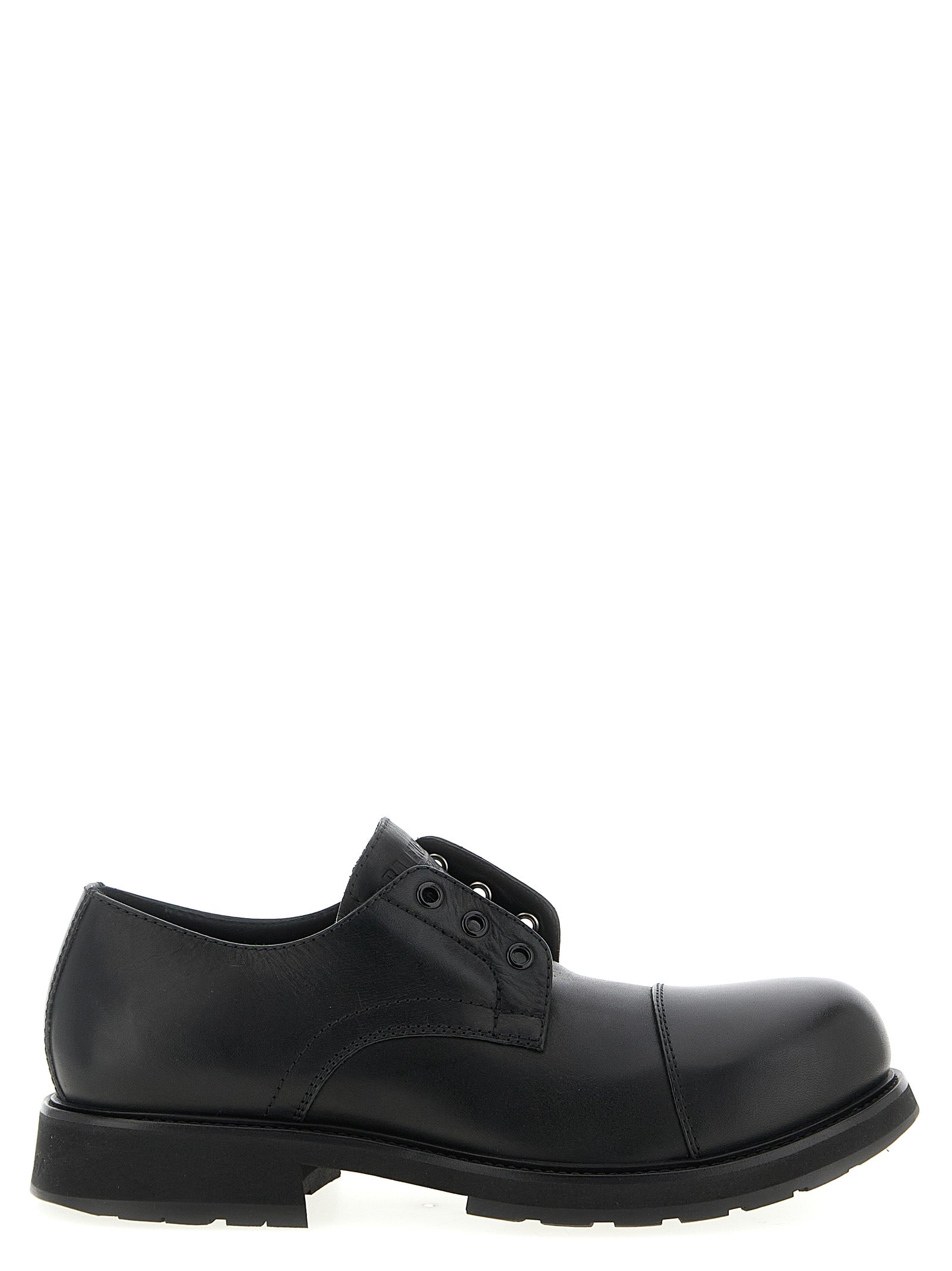 Balenciaga Black Bull Skin Slip-On Loafers