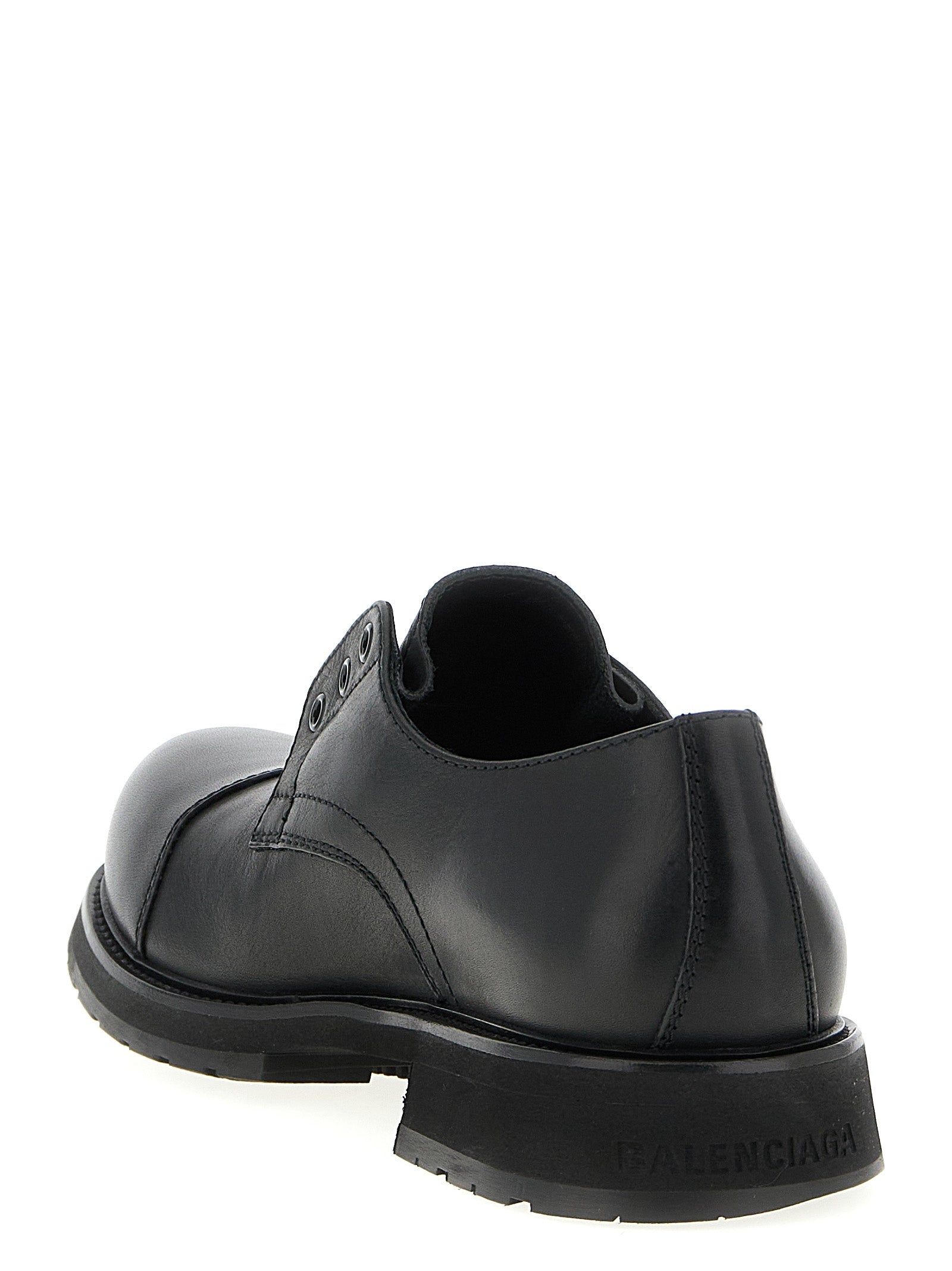 Balenciaga Black Bull Skin Slip-On Loafers