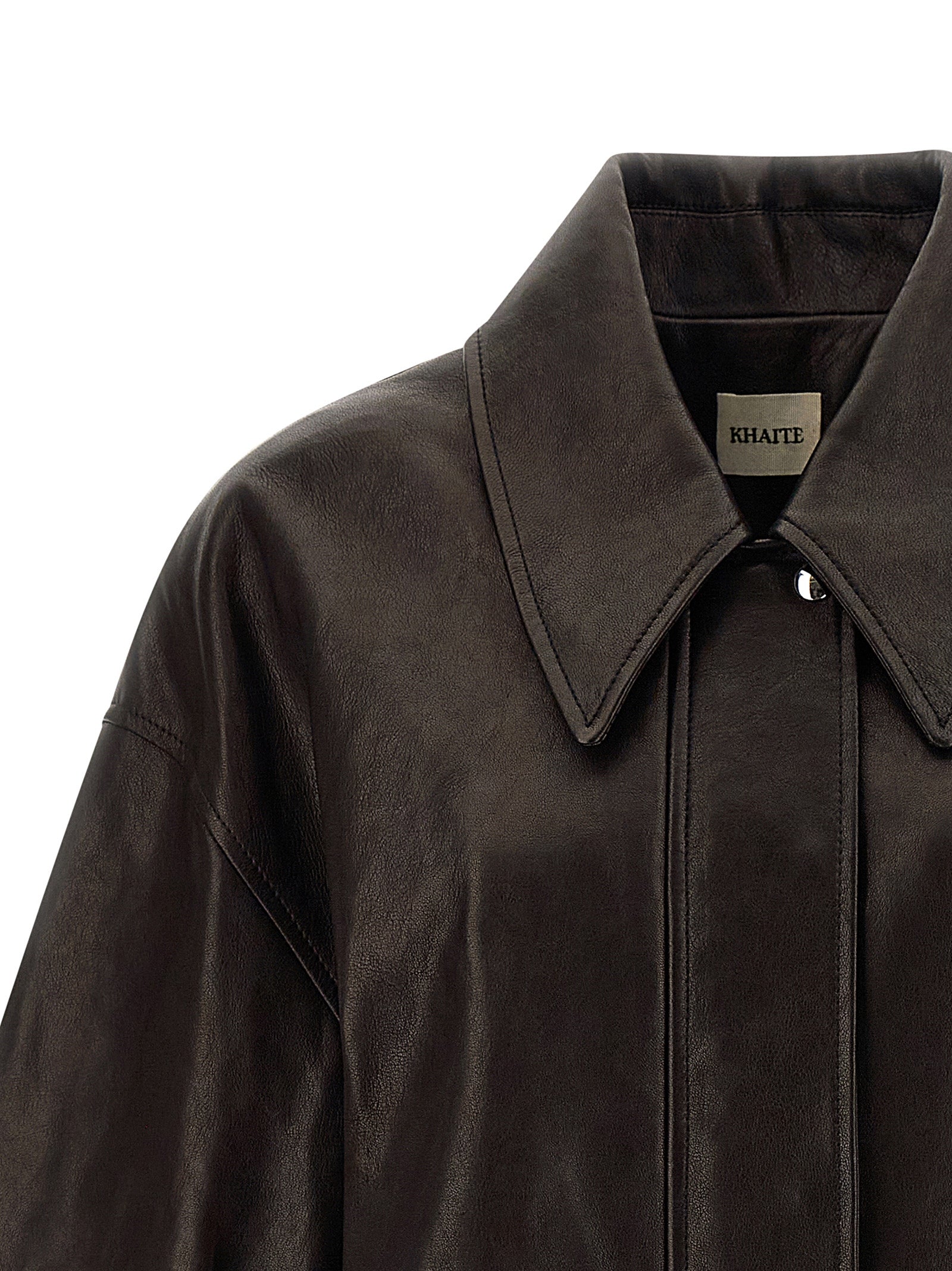 Khaite Brown Lamb Leather Leather Jacket