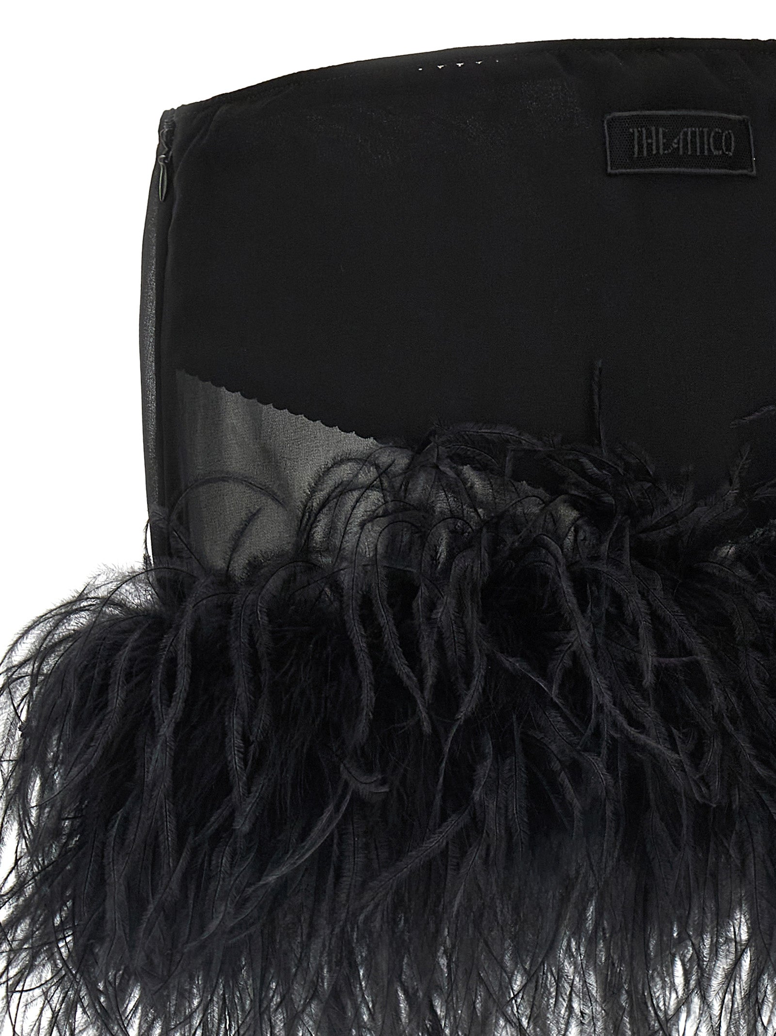 The Attico Black Polyester Long Skirt