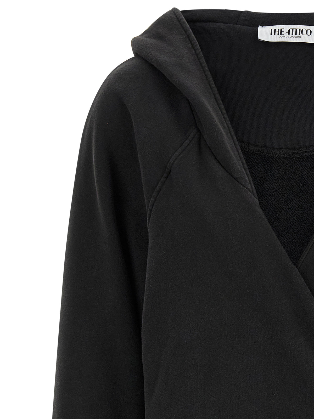 The Attico Black Cotton Short Dress