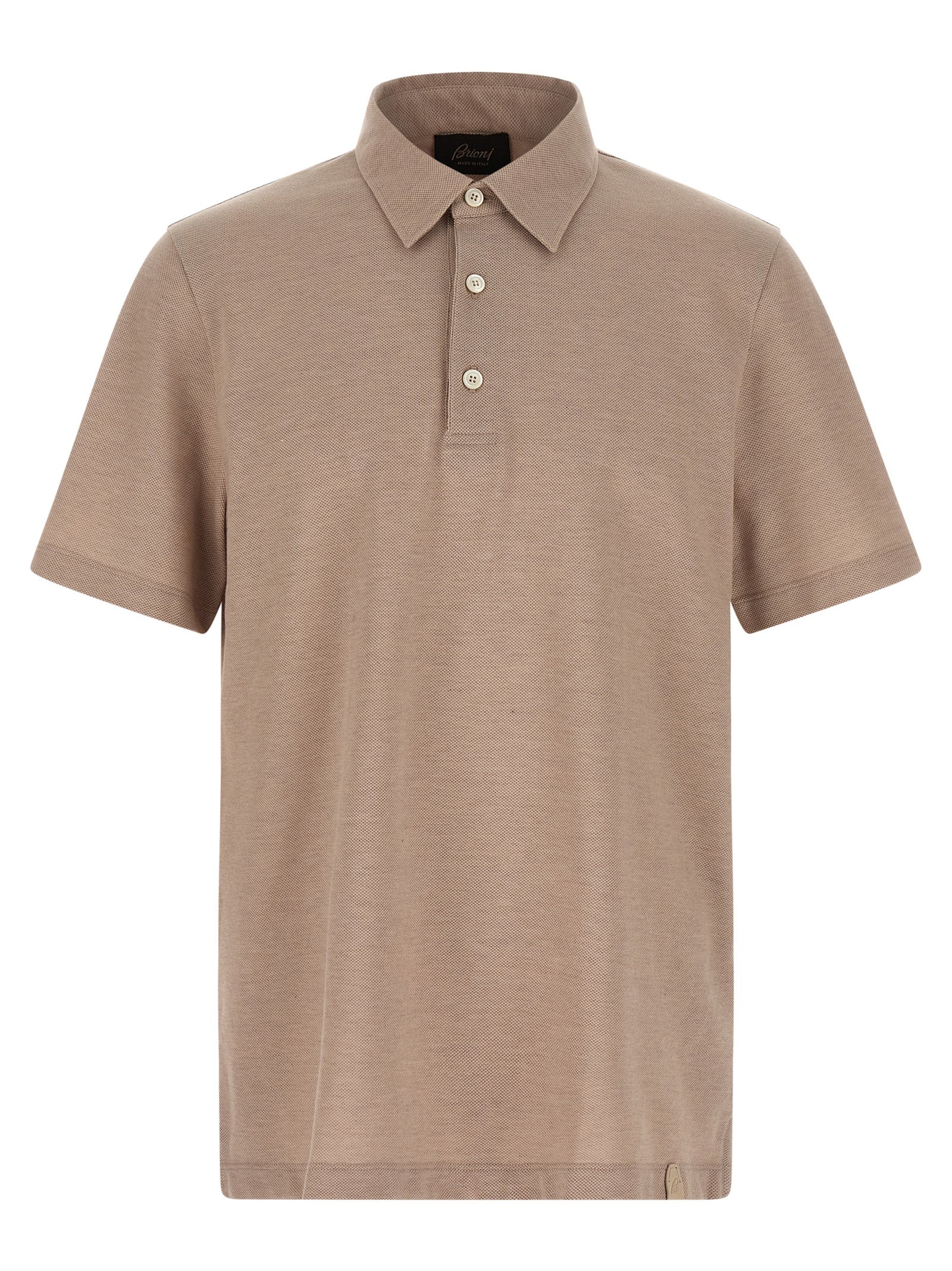 Brioni Beige Cotton Polo Shirt