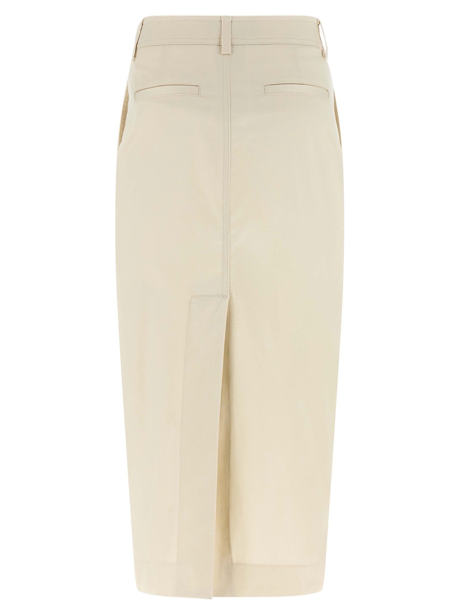 THELATEST White Cotton Midi Skirt