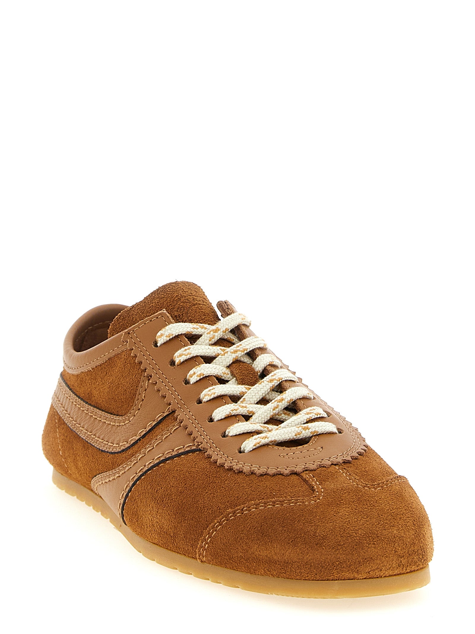 Dries Van Noten Brown Calfskin Low Top Sneakers